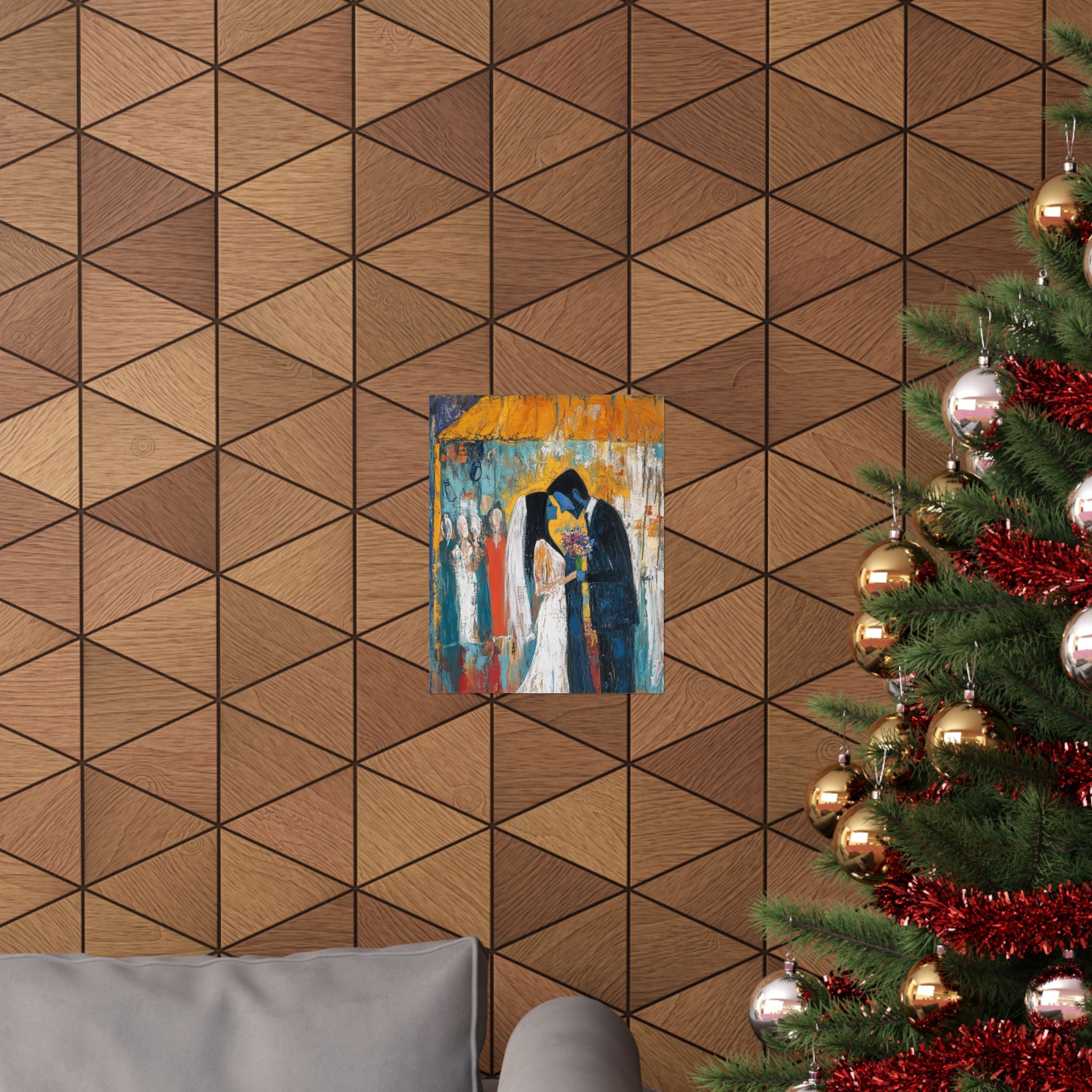 Jewish Wedding Under Chuppah Wall Art Decor Judaica Gift Art