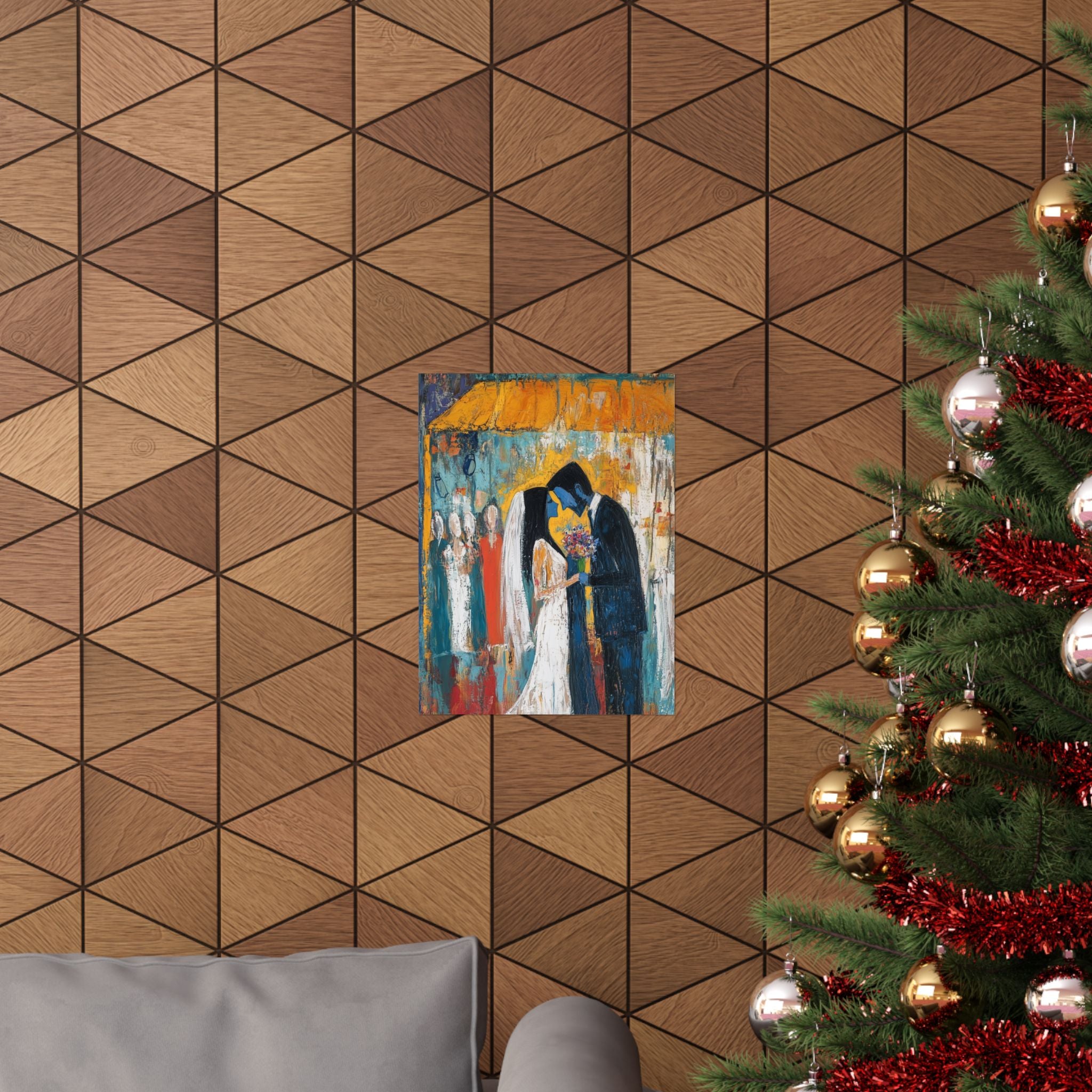 Jewish Wedding Under Chuppah Wall Art Decor Judaica Gift Art