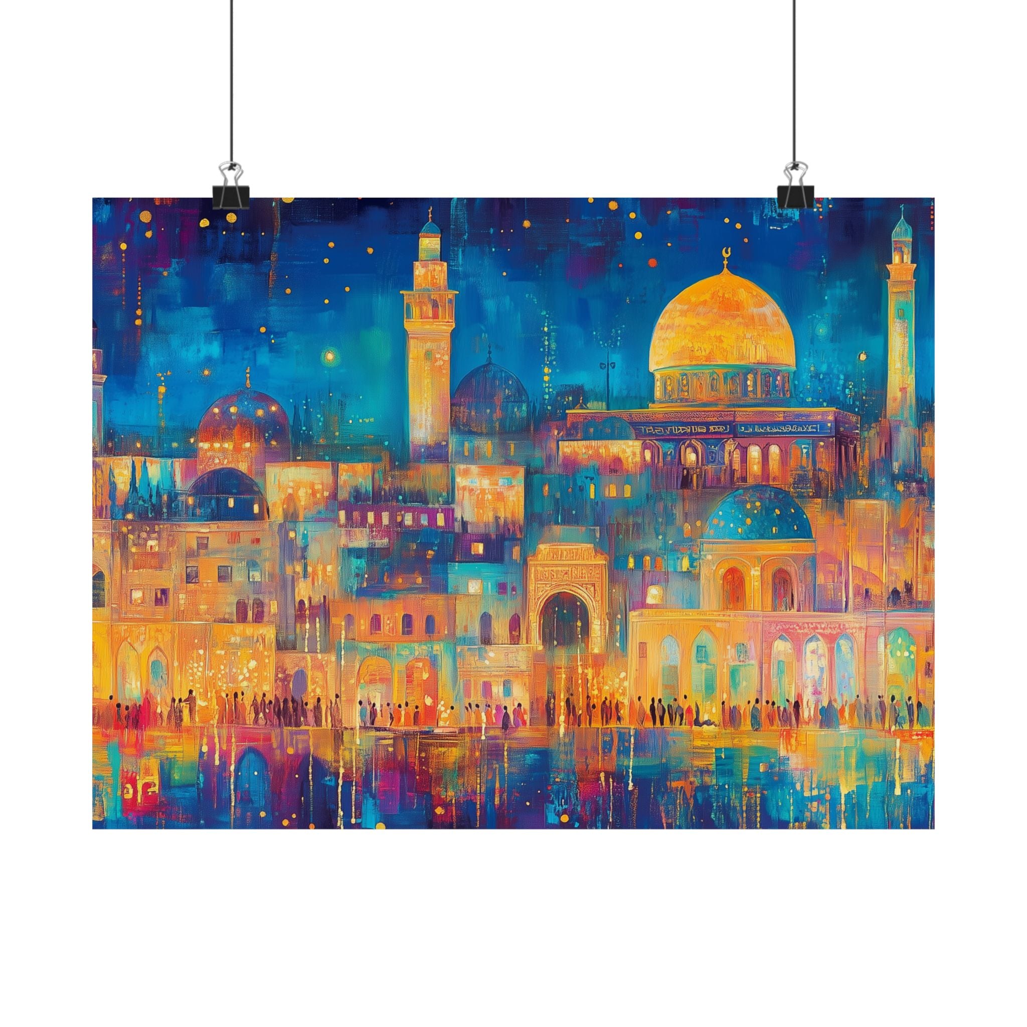 Jerusalem Skyline Wall Art Dome of the Rock Judaica Gift