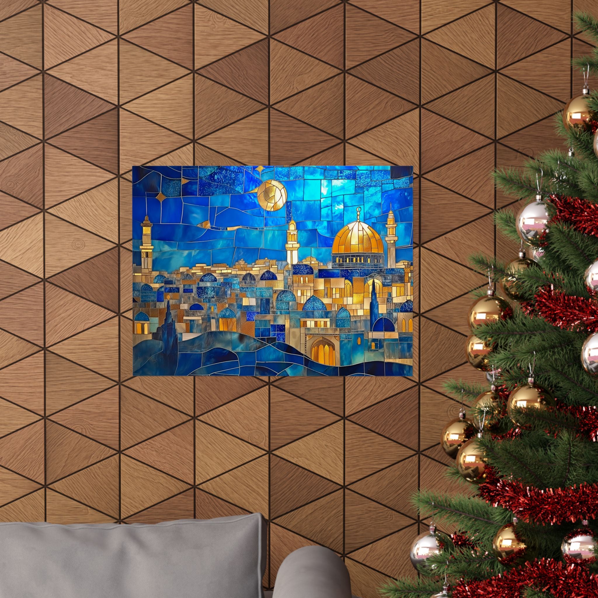 Jerusalem Wall Art Decor Print Judaica Poster Jewish Home Decor Dome of the Rock Mosaic