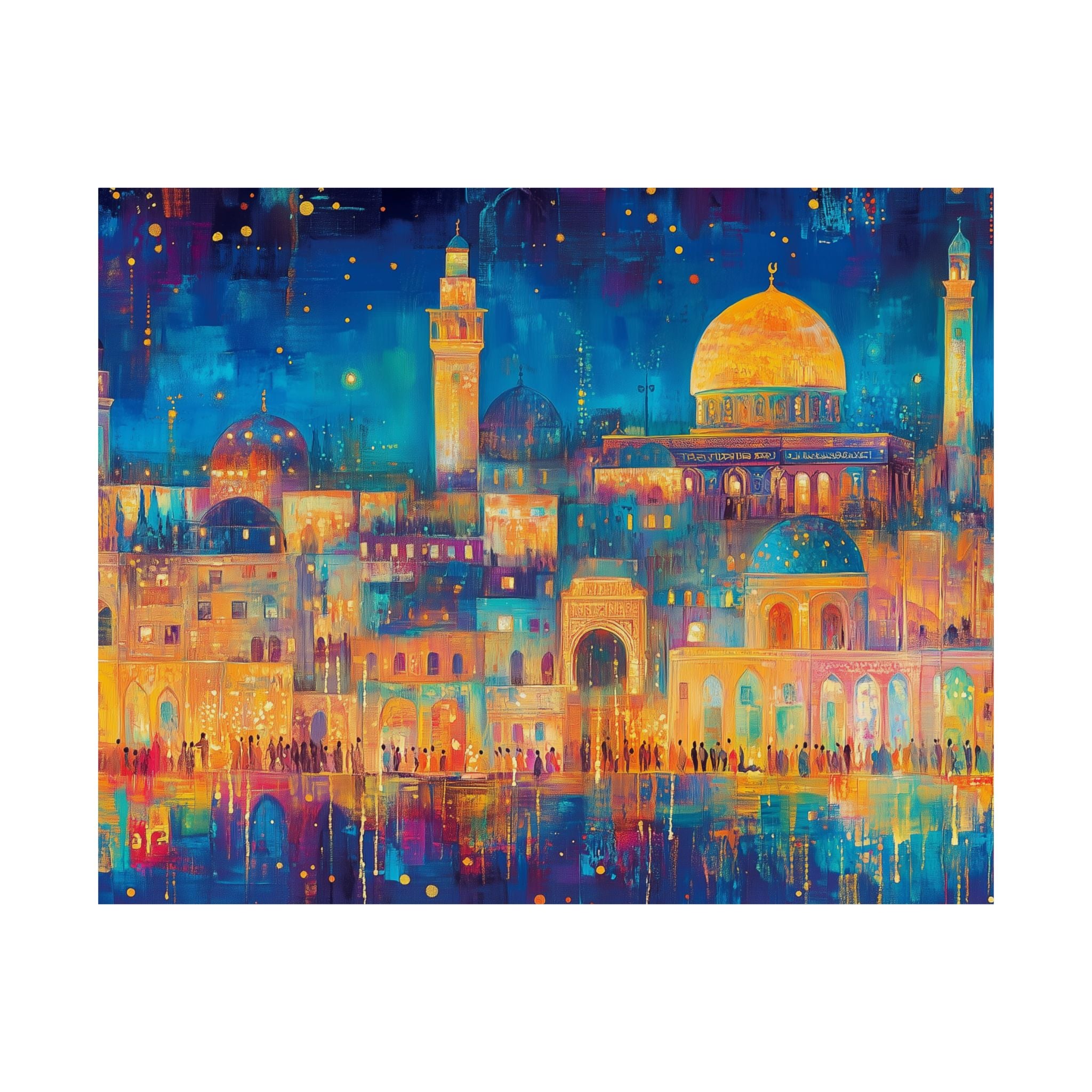 Jerusalem Skyline Wall Art Dome of the Rock Judaica Gift