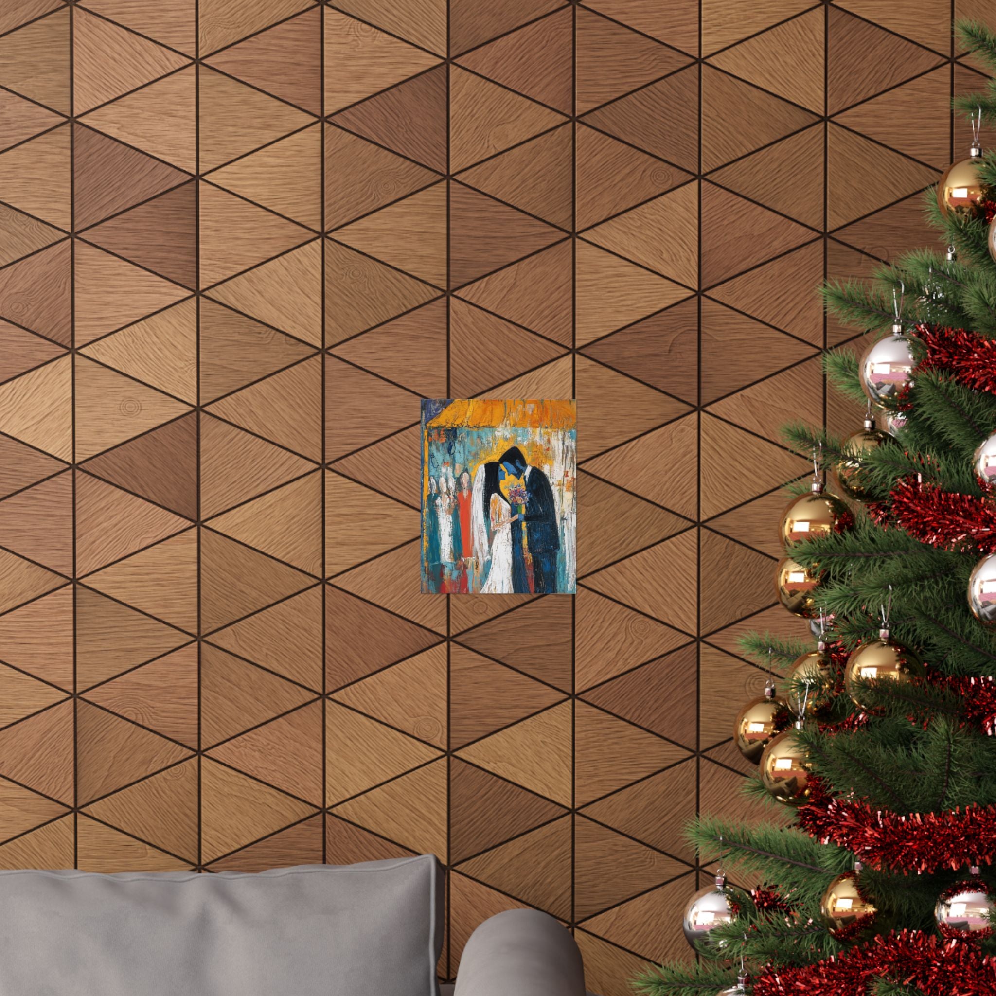 Jewish Wedding Under Chuppah Wall Art Decor Judaica Gift Art