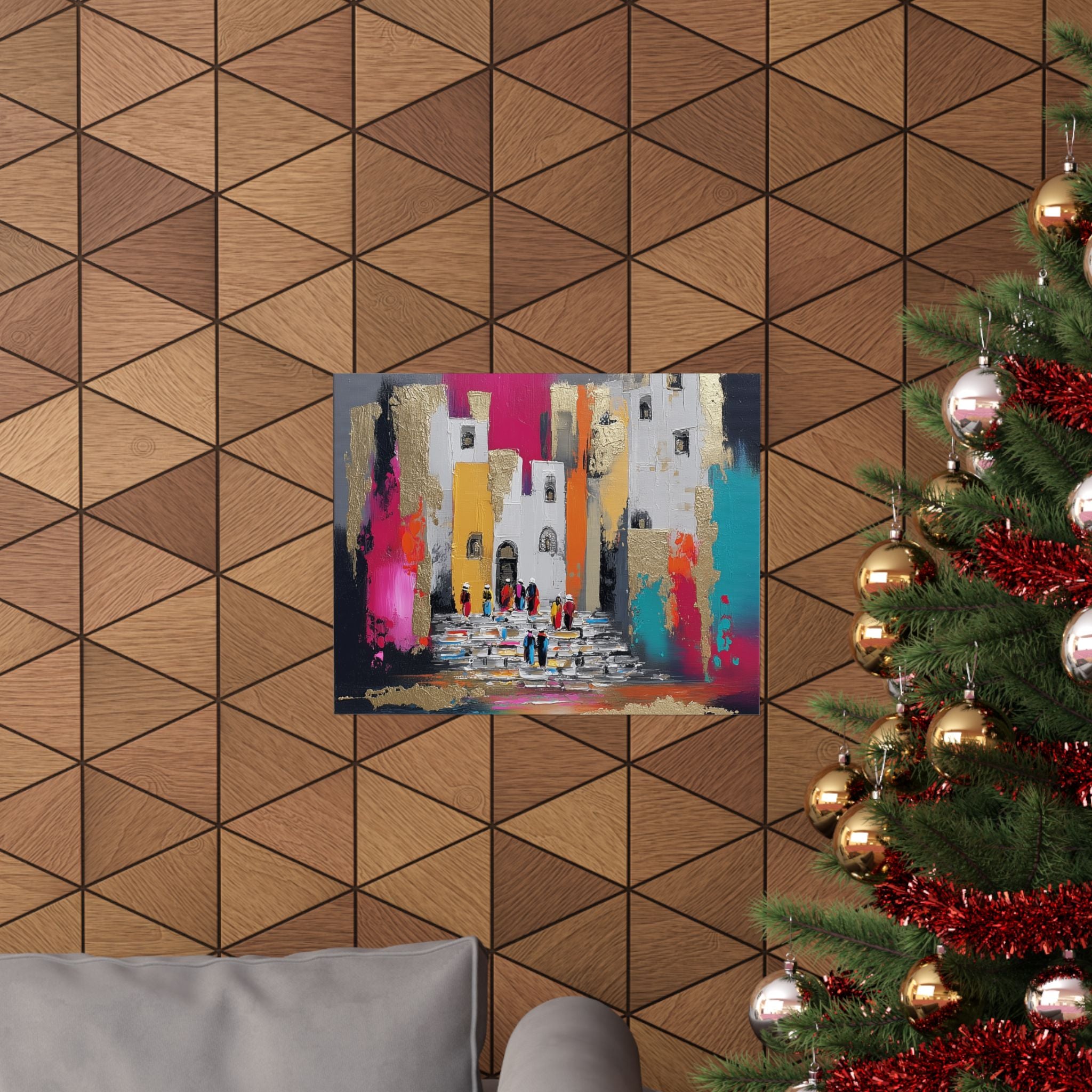 Colorful Jerusalem Judaica Wall Art Decor Canvas