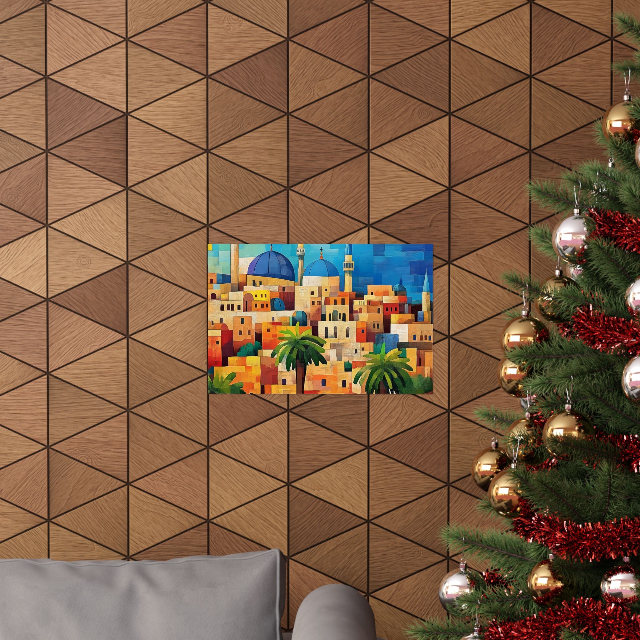 Colorful Jerusalem Judaica Wall Art Canvas Painting Old City Israel