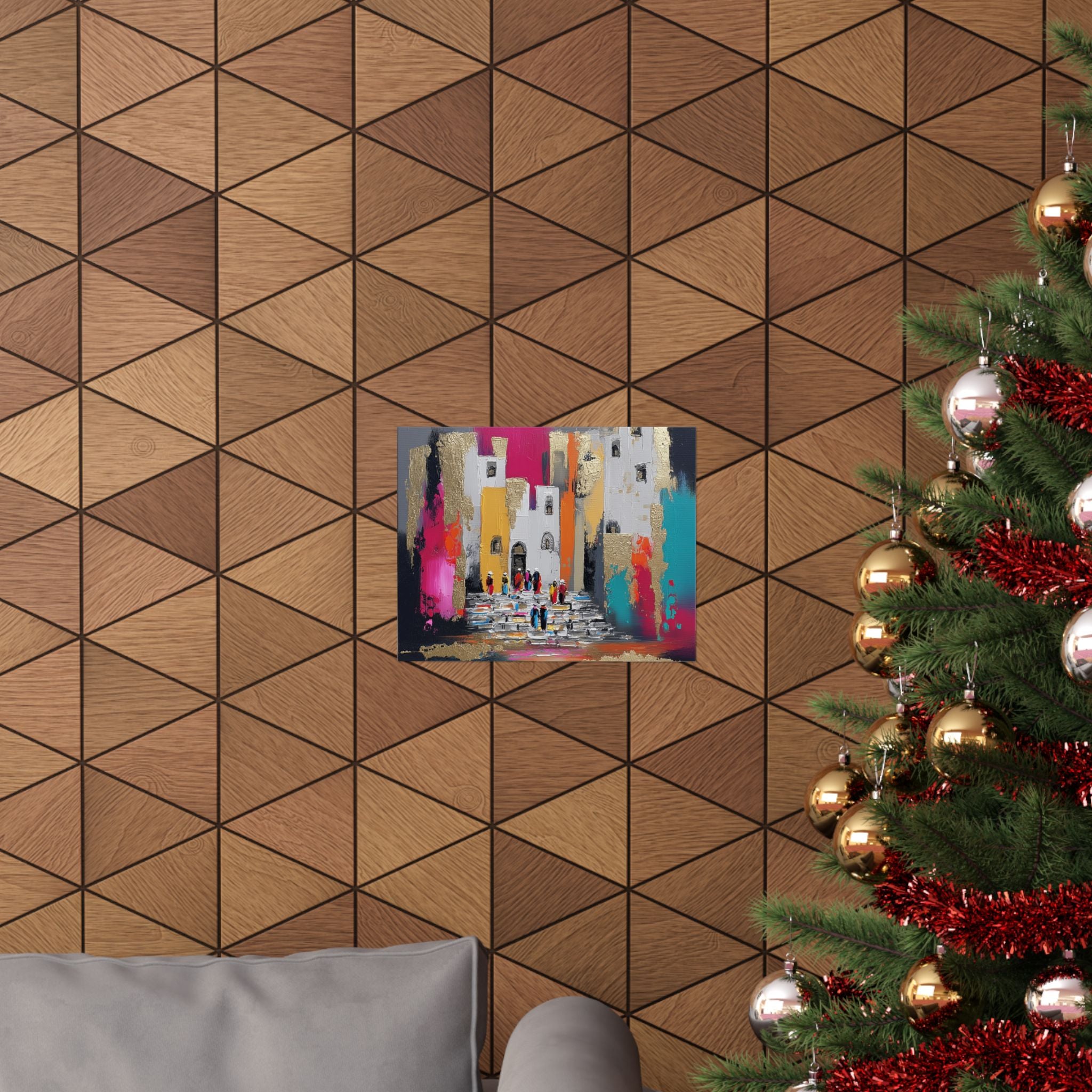 Colorful Jerusalem Judaica Wall Art Decor Canvas