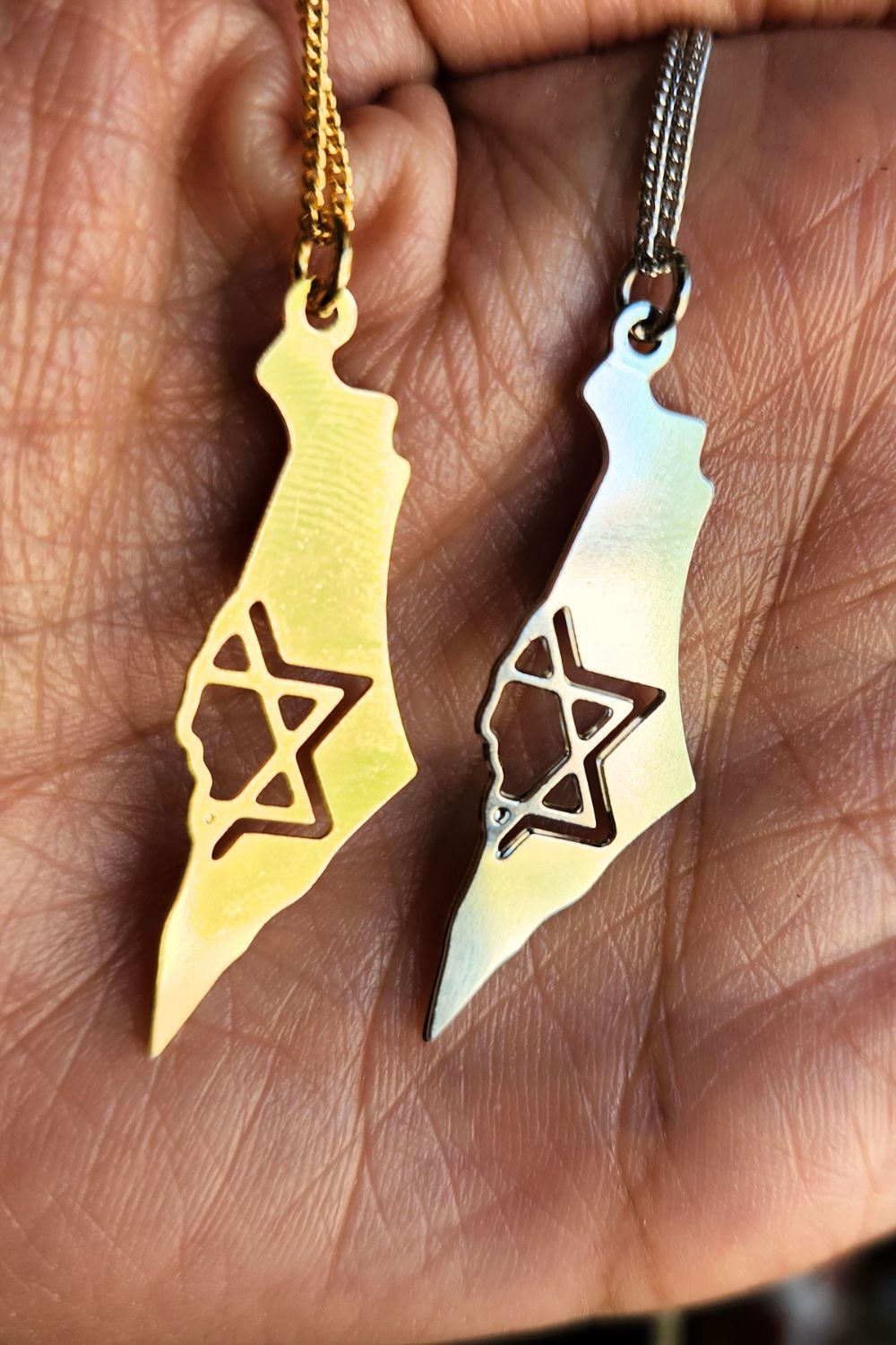 Israel Map Gold Necklace