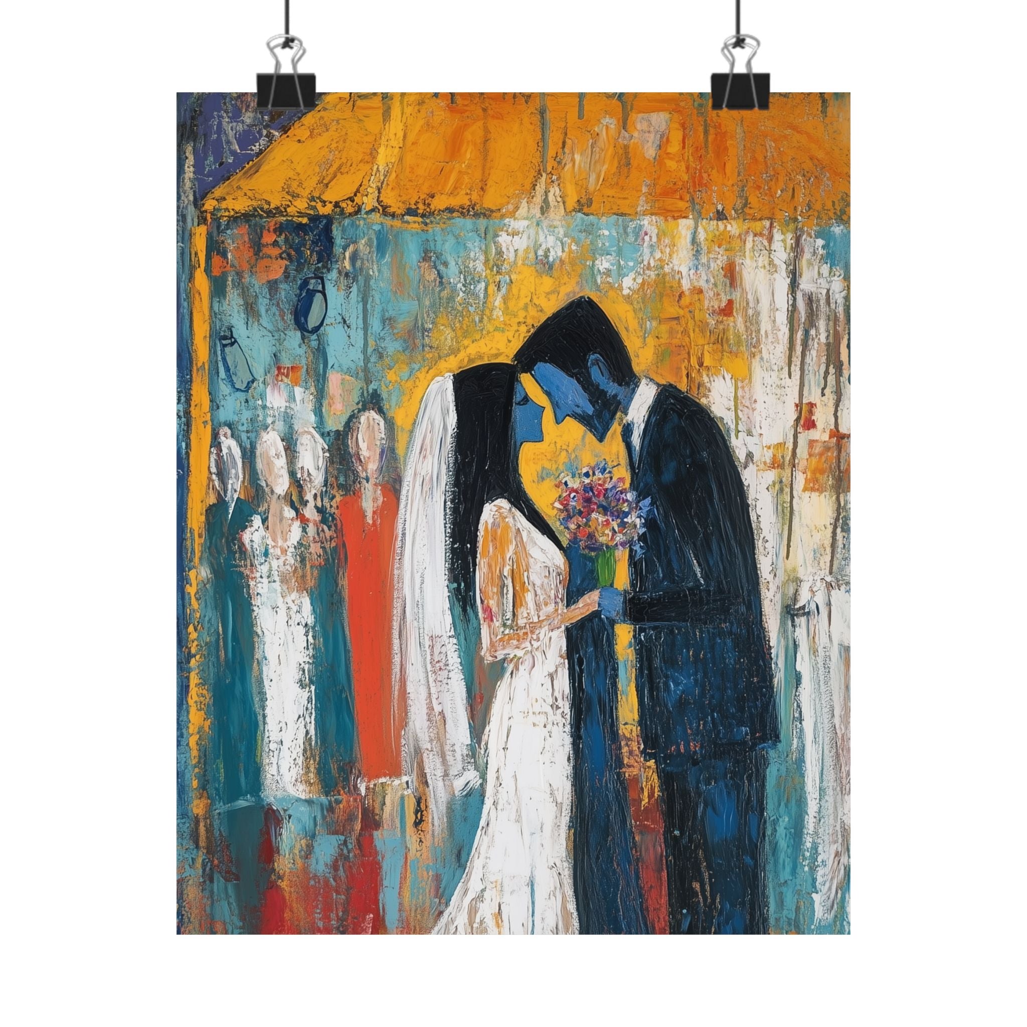 Jewish Wedding Under Chuppah Wall Art Decor Judaica Gift Art