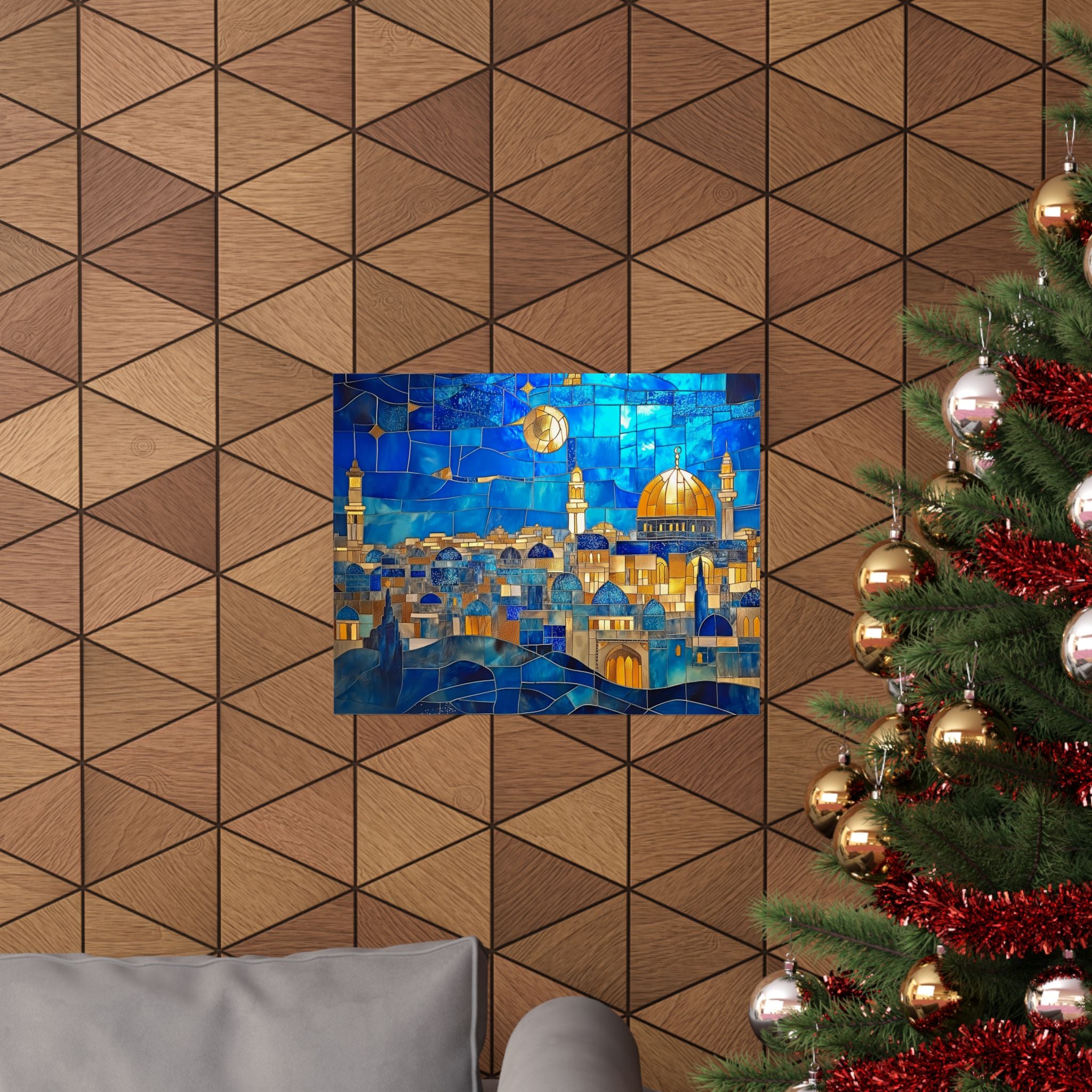 Jerusalem Wall Art Decor Print Judaica Poster Jewish Home Decor Dome of the Rock Mosaic