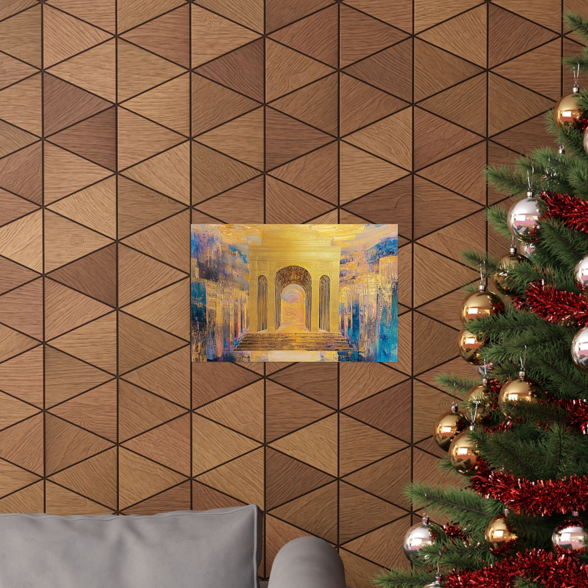 Golden Jerusalem Gate Wall Art Home Decor Print Judaica Poster