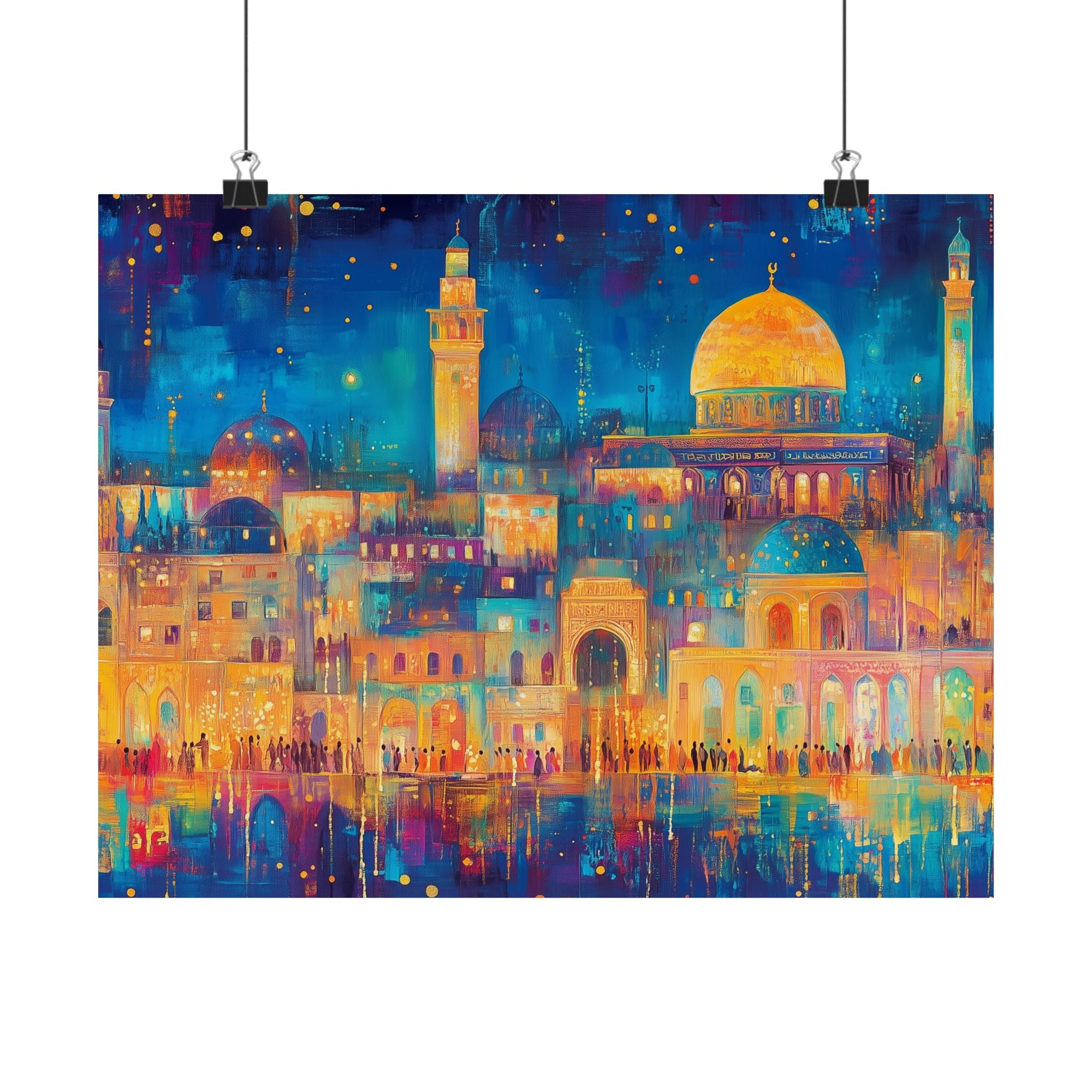Jerusalem Skyline Wall Art Dome of the Rock Judaica Gift