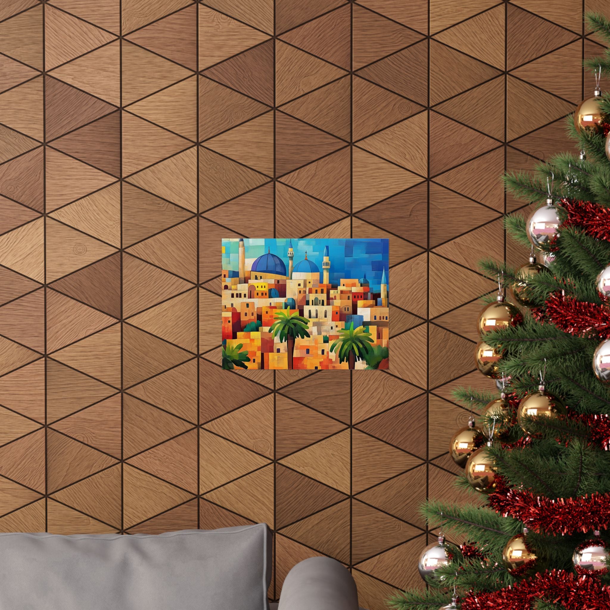 Colorful Jerusalem Judaica Wall Art Canvas Painting Old City Israel