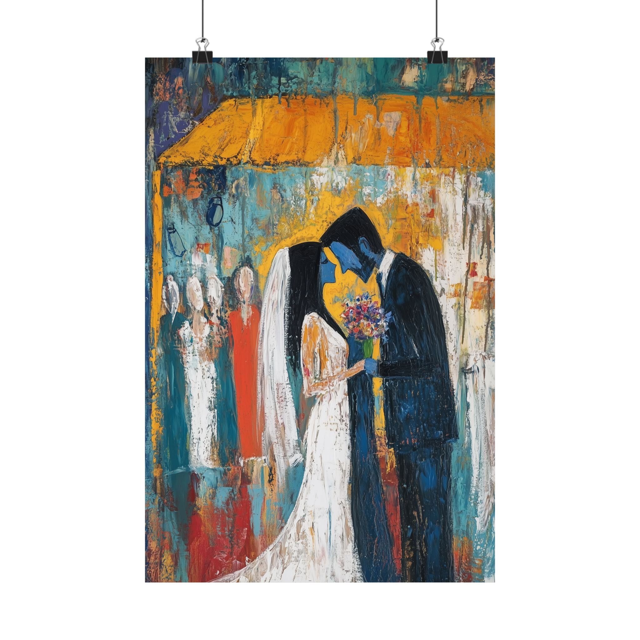 Jewish Wedding Under Chuppah Wall Art Decor Judaica Gift Art