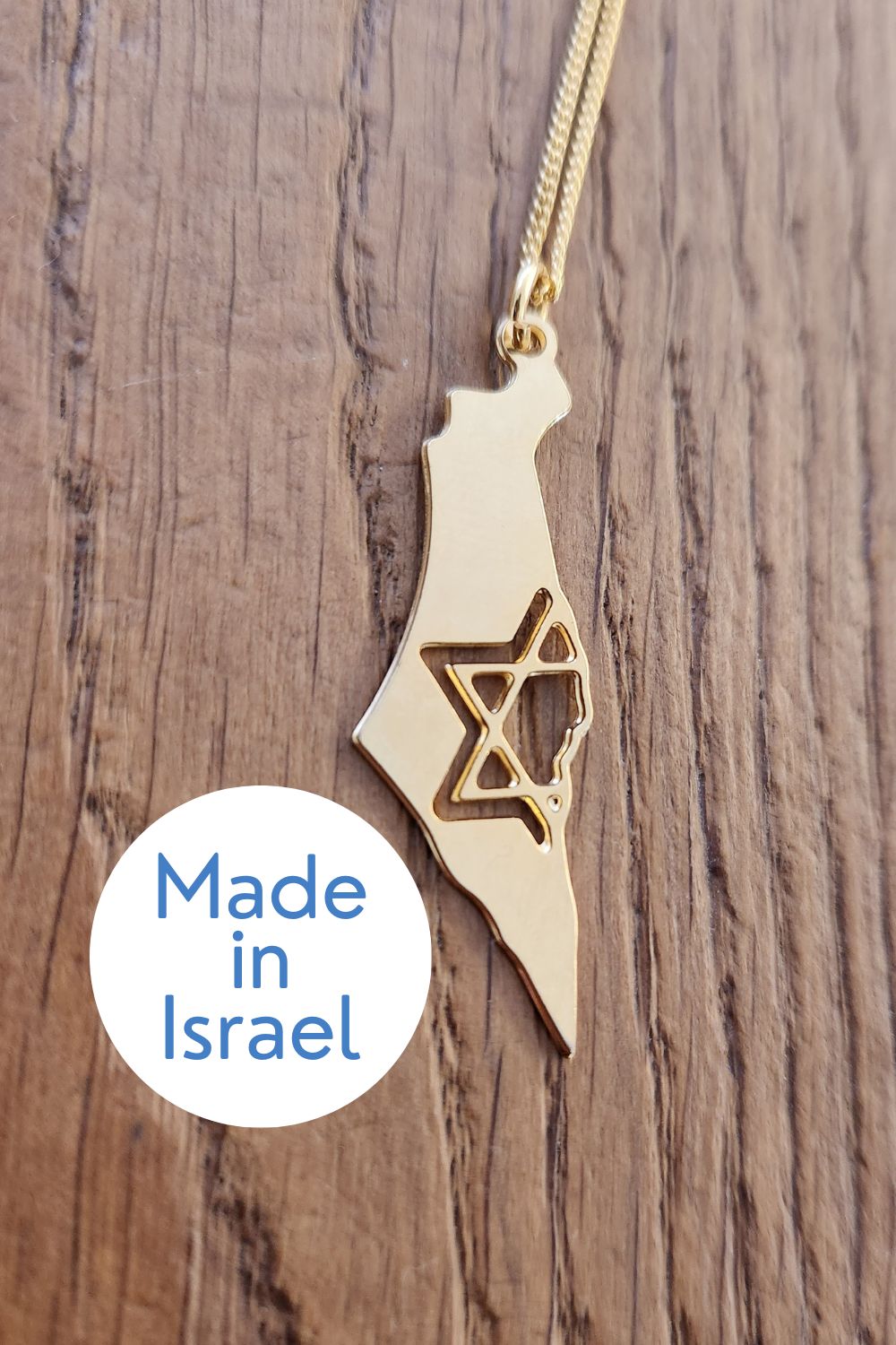 Israel Map Gold Necklace