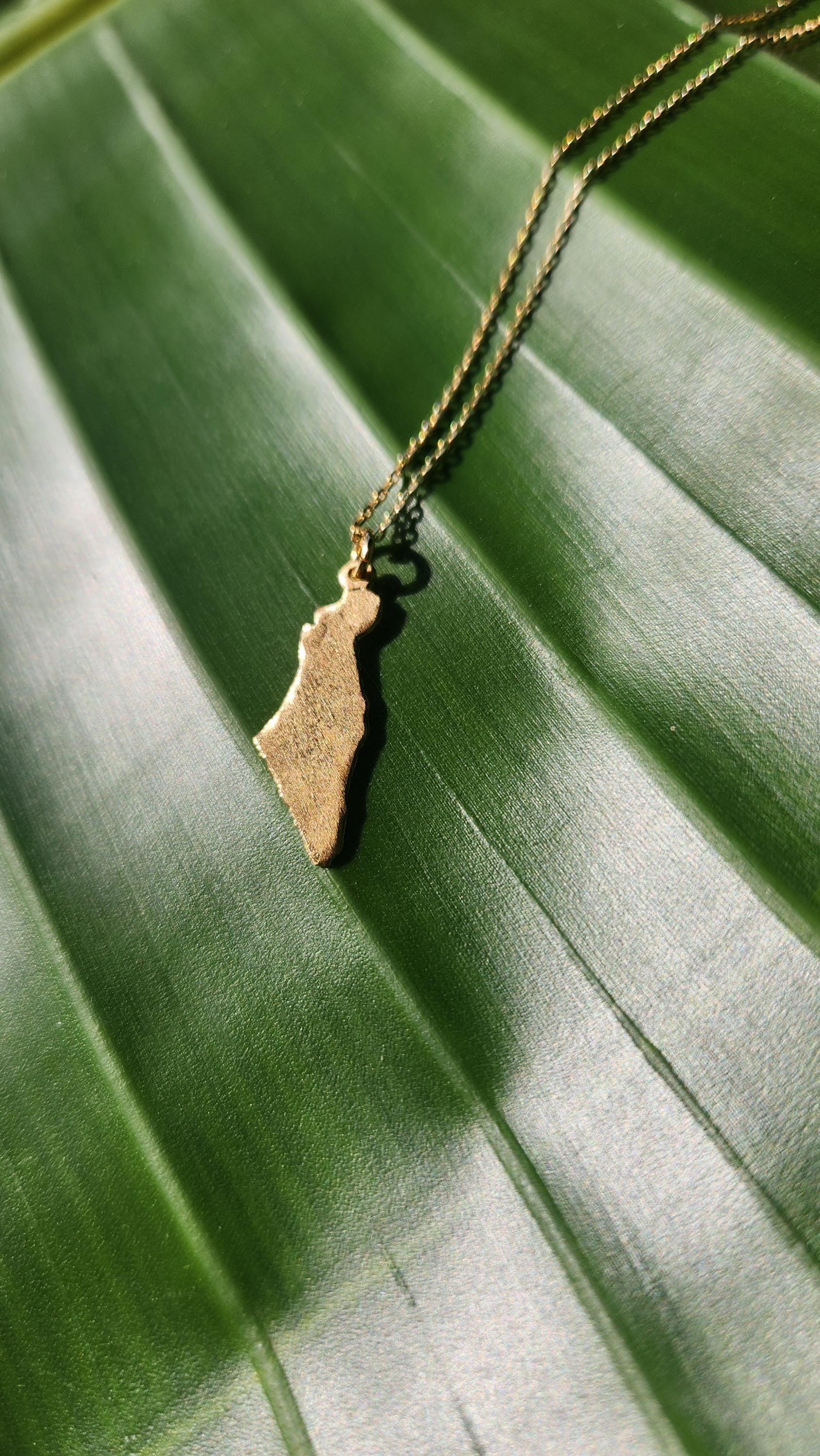 Israel Map Necklace Jewish Star Necklace