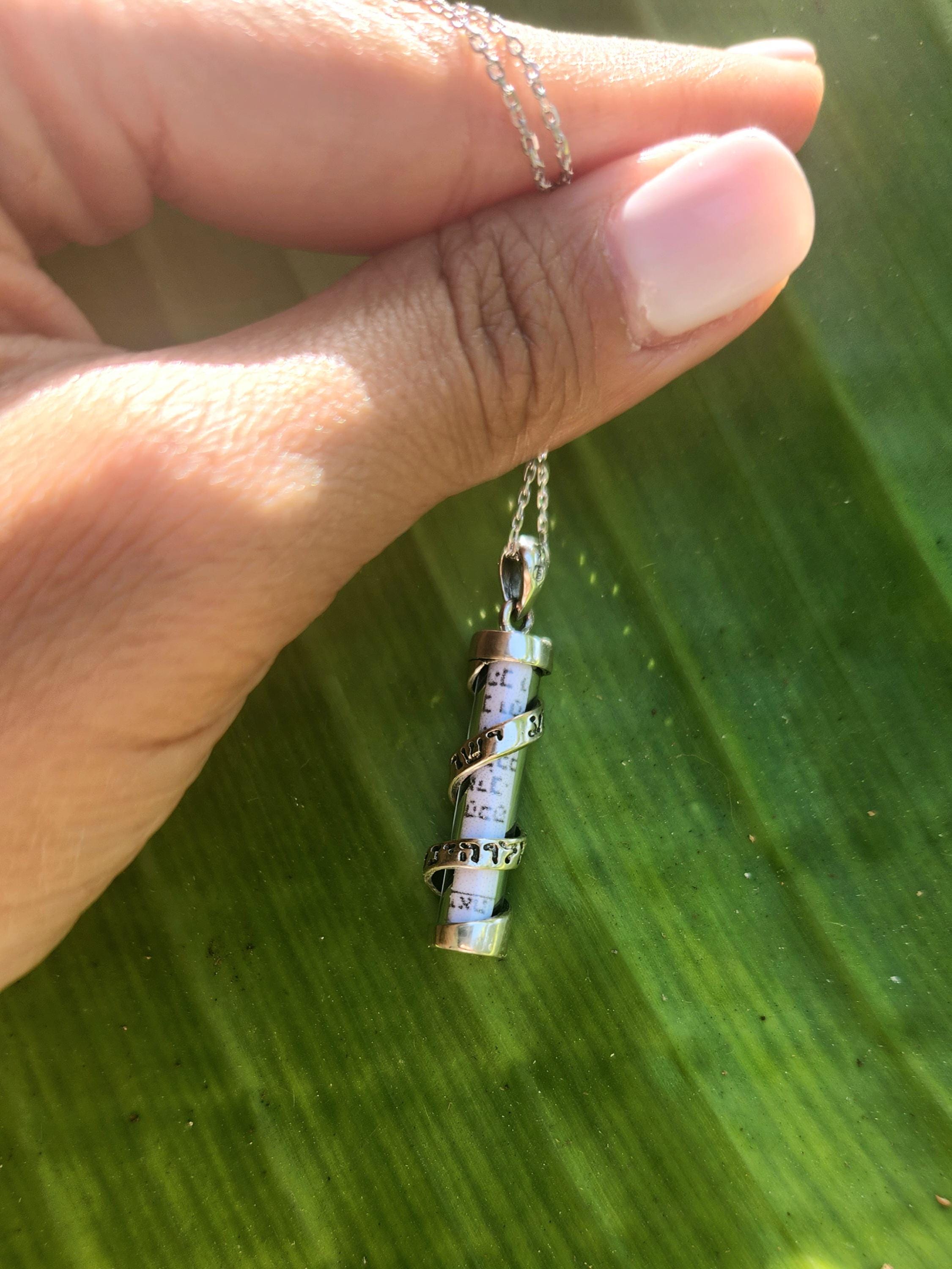 Sterling Silver Mezuzah Pendant Judaica Jewelry 925 Silver Mezuzah Israel Necklace Magen David Necklace Jewish Star Necklace Israeli Jewelry