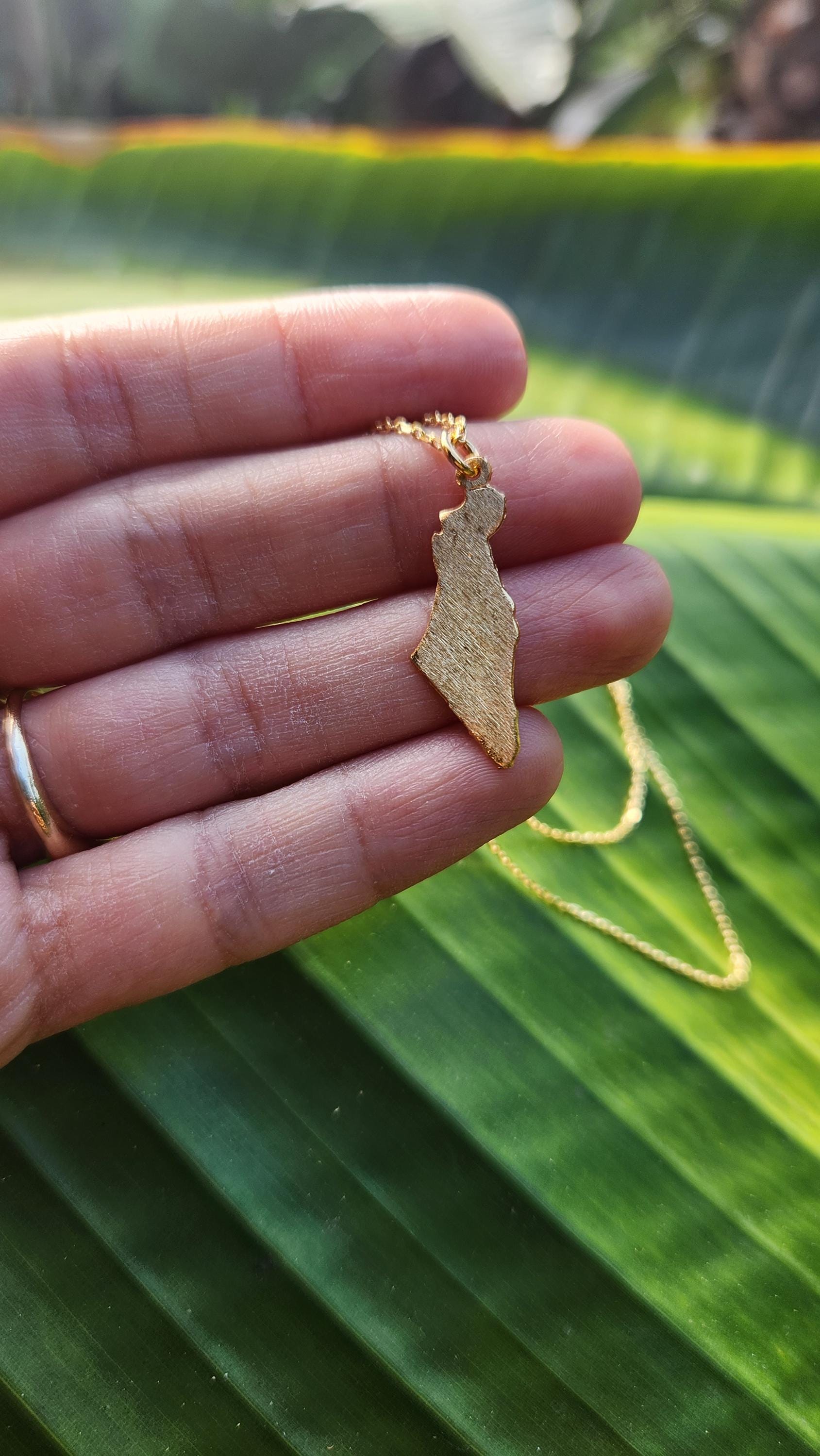 Israel Map Necklace Jewish Star Necklace