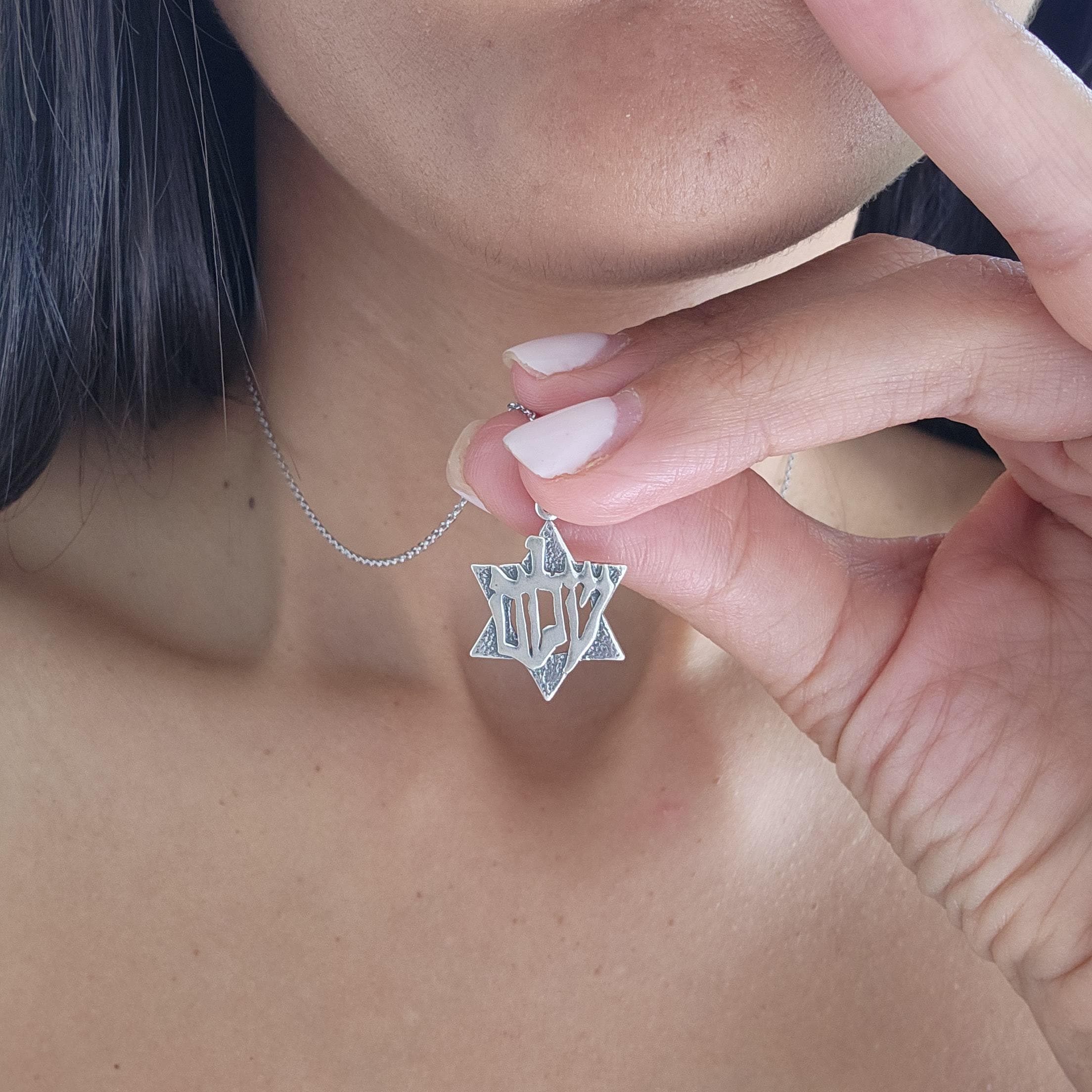 Magen David Necklace Shalom 925 Silver Star of David Necklace