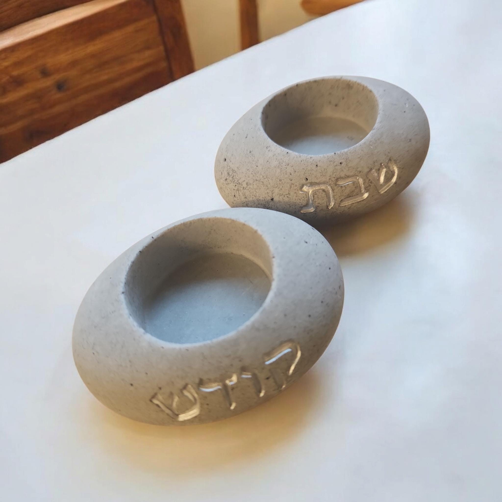 פמוט קידוש לשבת לנרות שבת נרות כשרים פמוטי שבת יודאיקה מתנה יהודית אמנות ישראלית שבת שלום