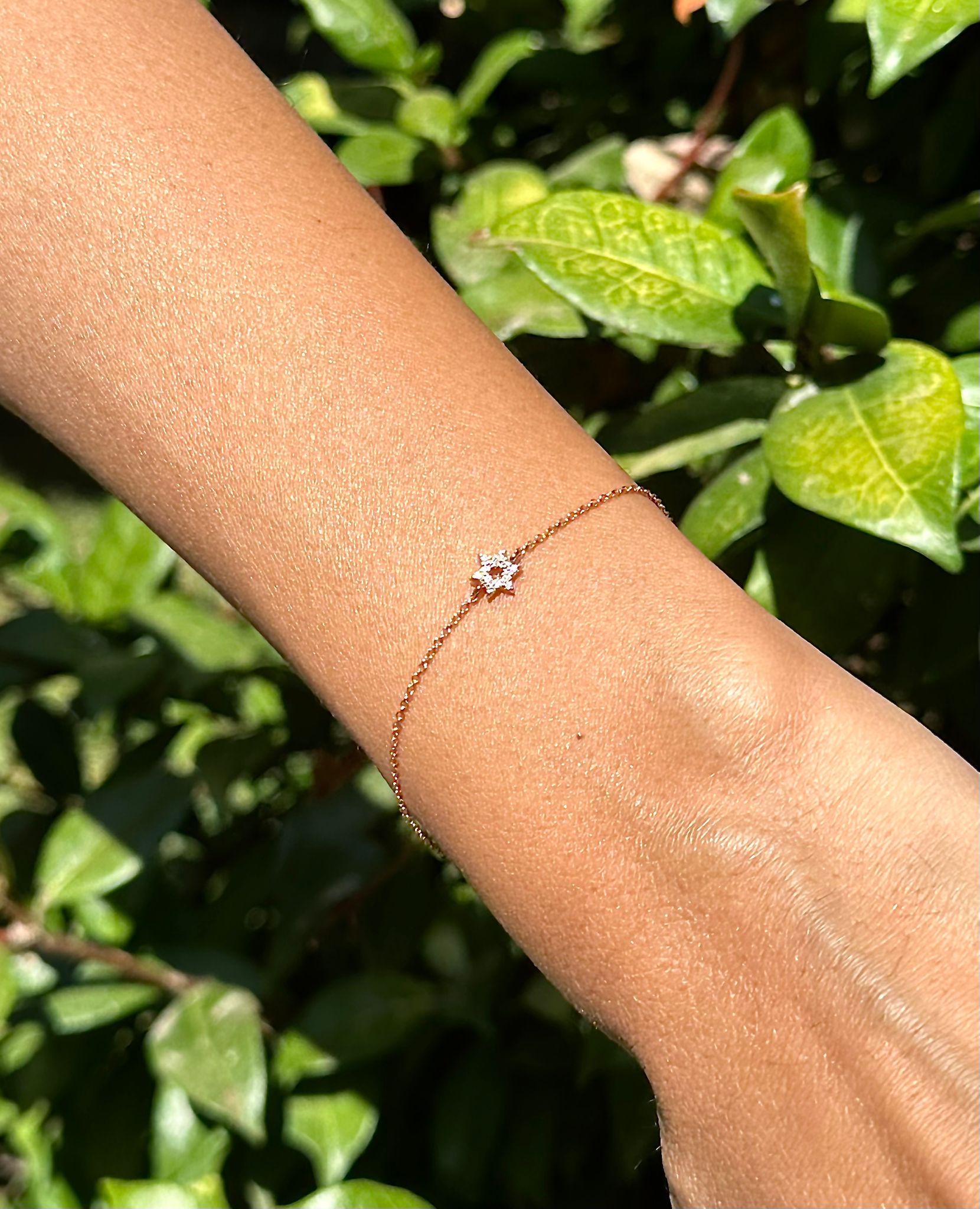 Magen David Bracelet Diamonds Gold Bracelet Star of David Lab Diamonds