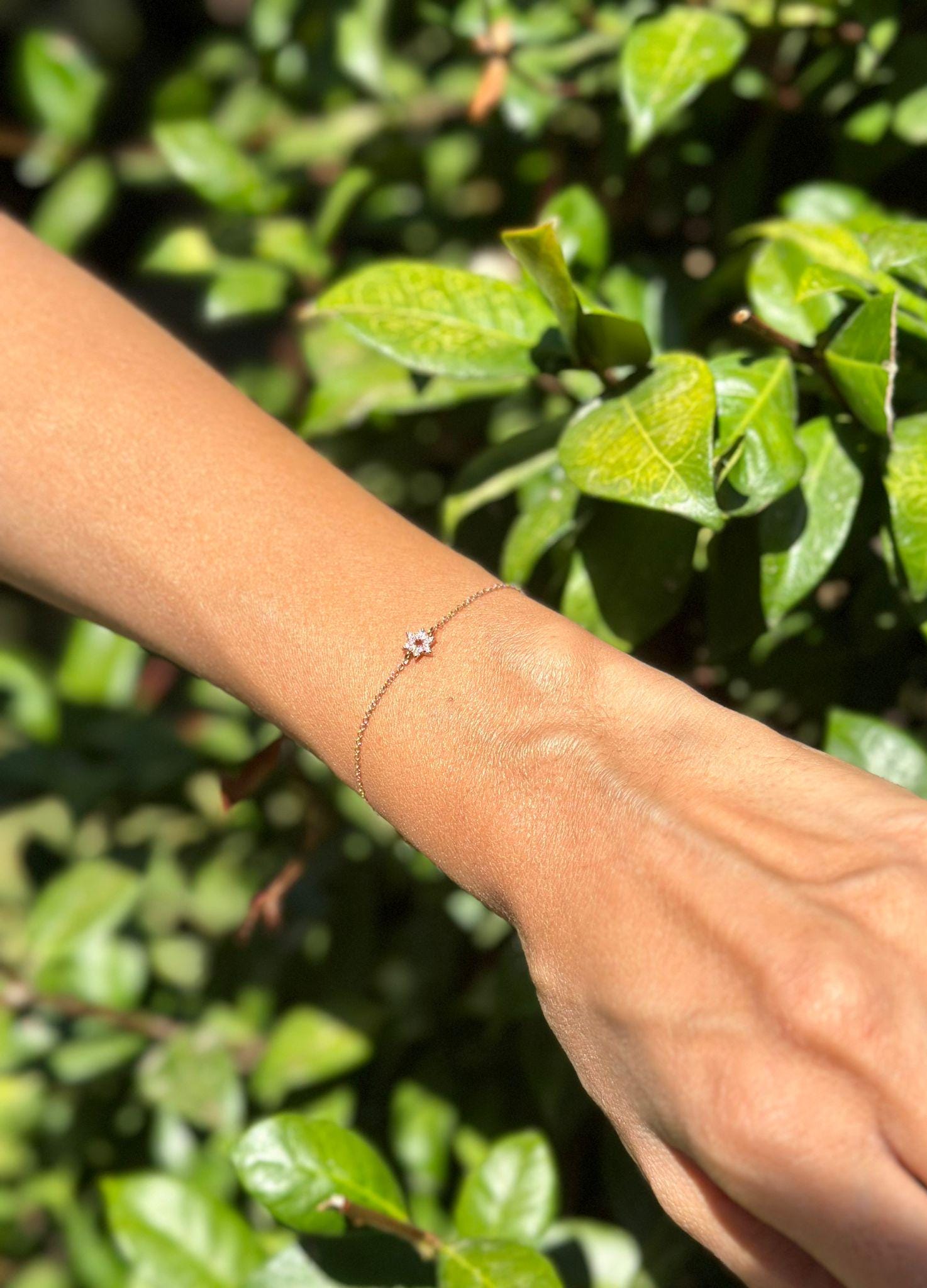 Magen David Bracelet Diamonds Gold Bracelet Star of David Lab Diamonds