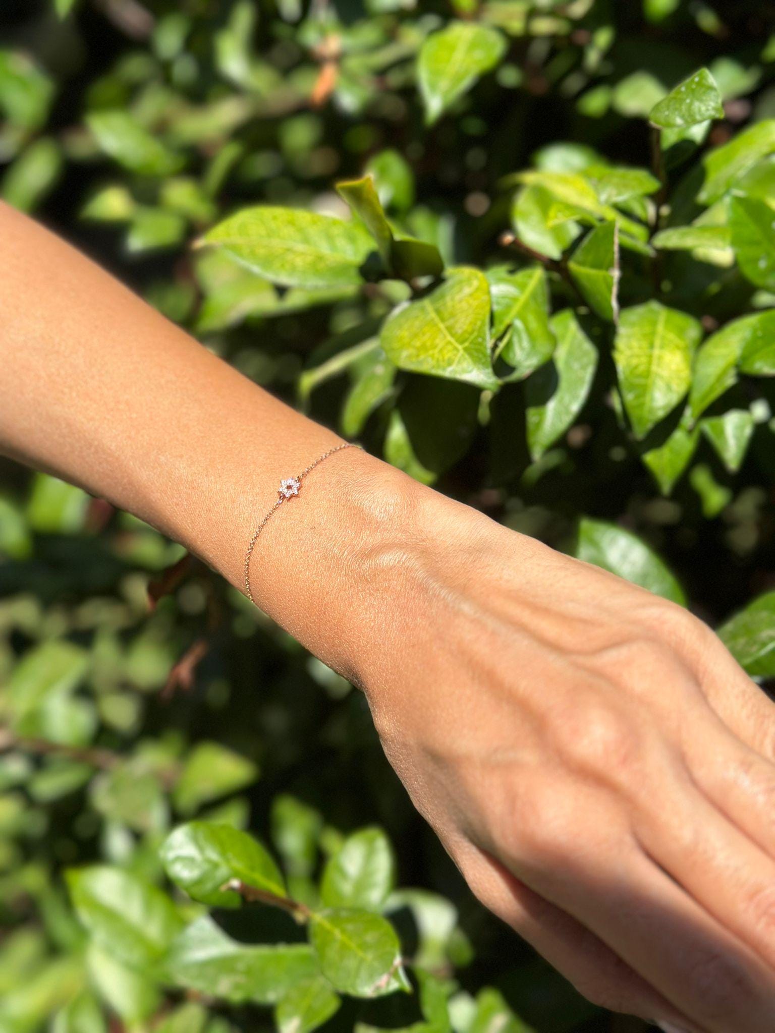 Magen David Bracelet Diamonds Gold Bracelet Star of David Lab Diamonds