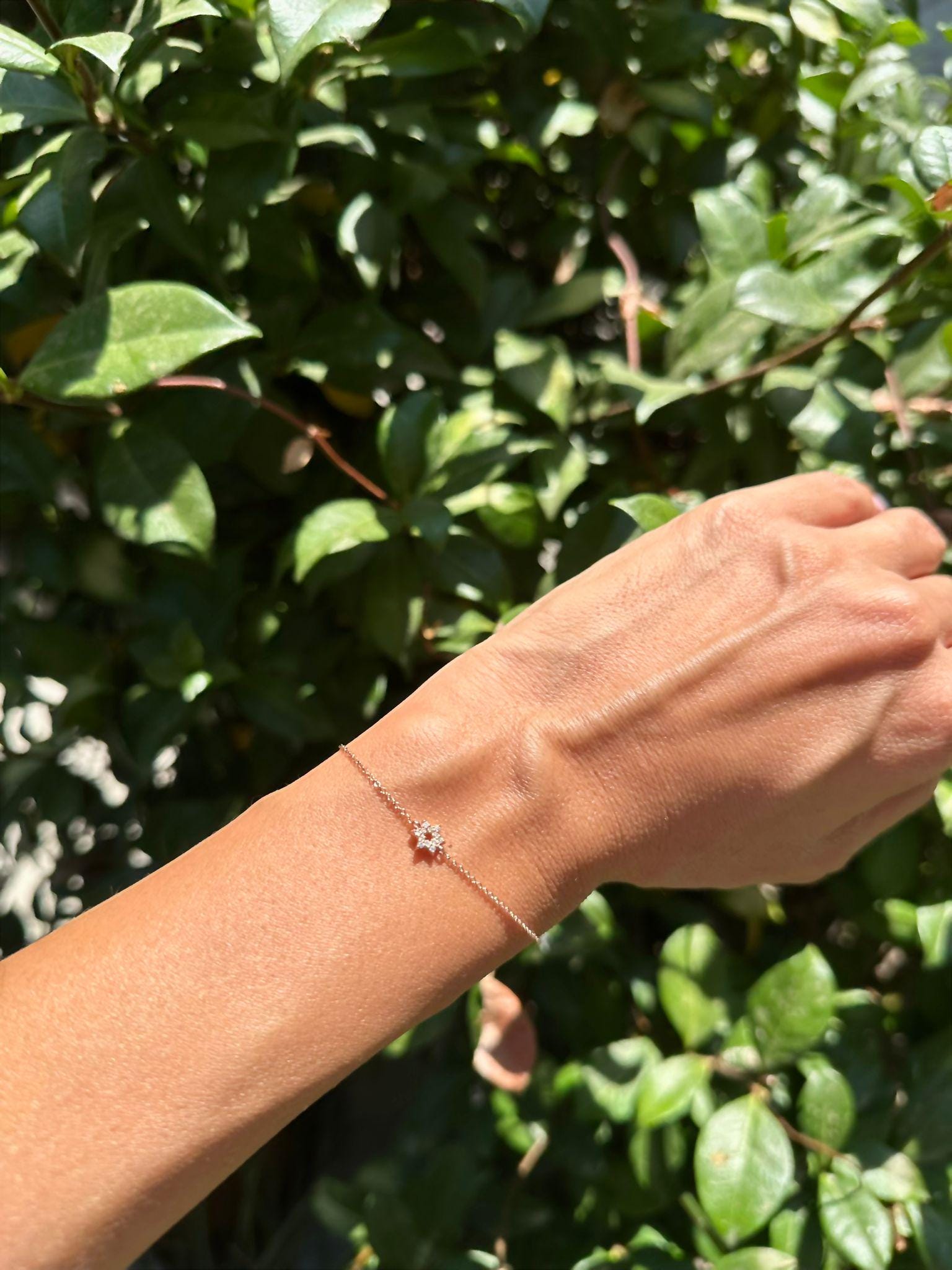 Magen David Bracelet Diamonds Gold Bracelet Star of David Lab Diamonds