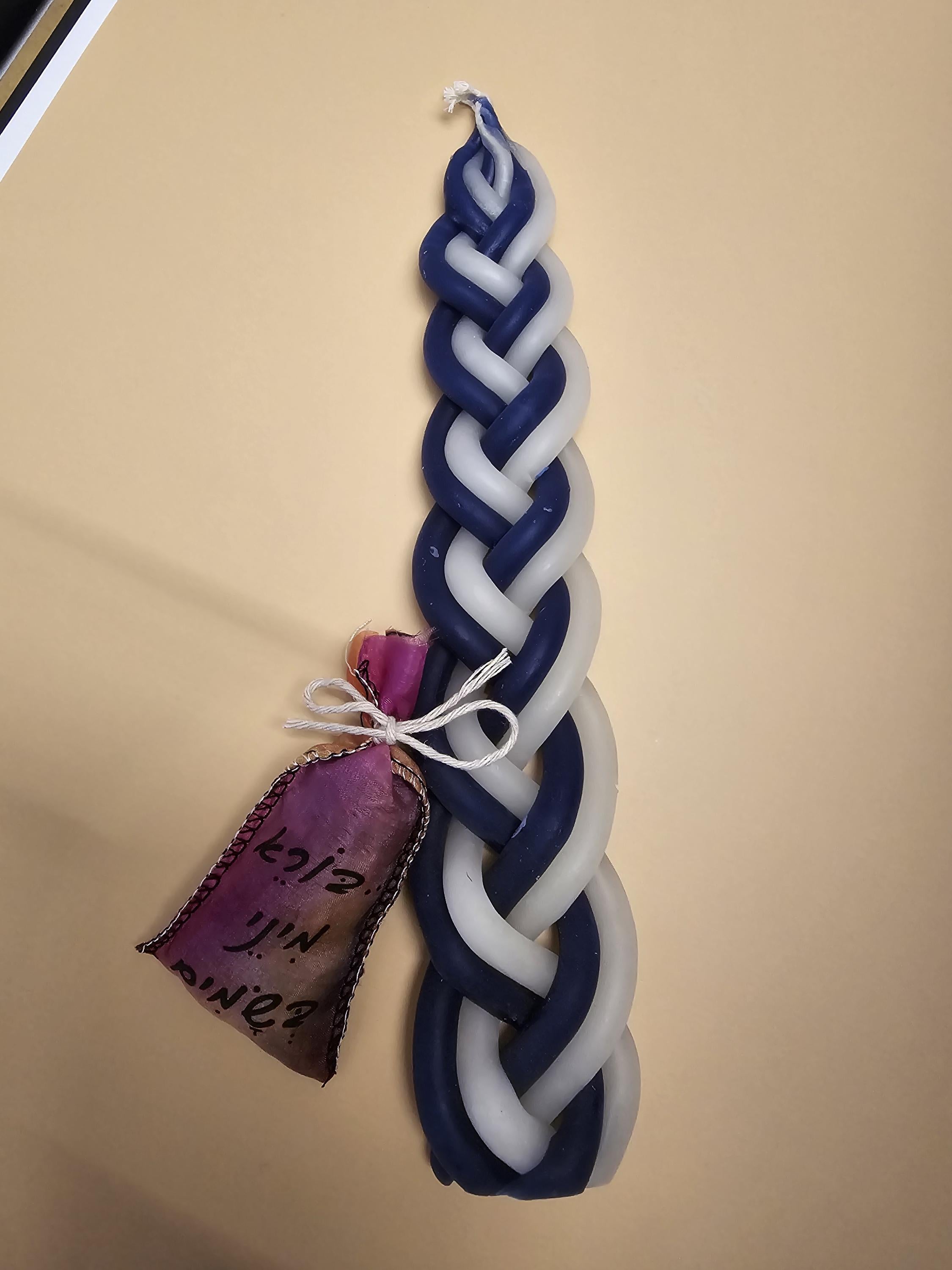 ערכת נרות שבת הבדלה לגביע שבת קידוש שבת שלום ברכת יודאיקה מתנה יהודית ישראל אומנות פמוט הבדלה