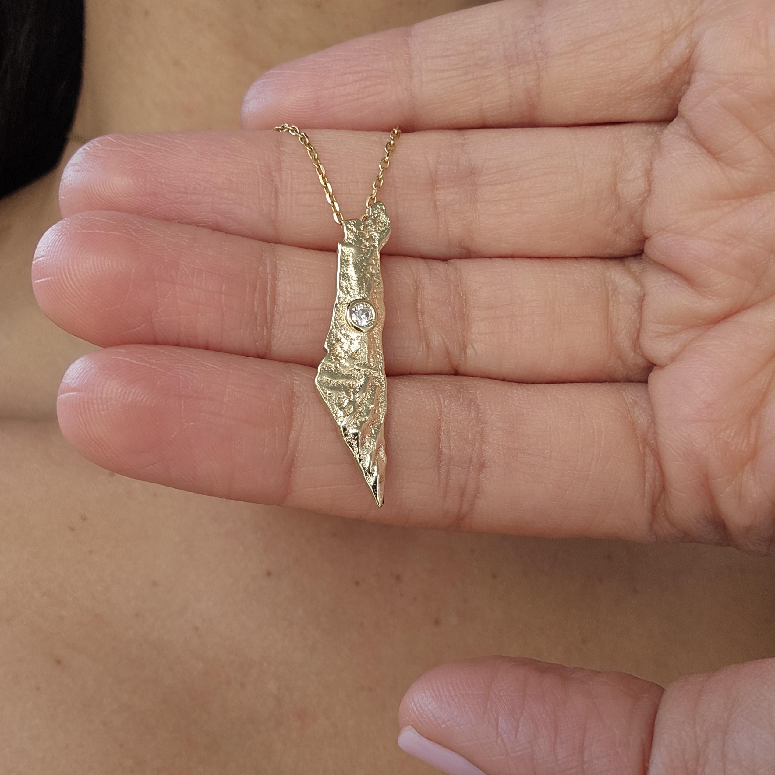 Israel Map Necklace Jewish Star Necklace