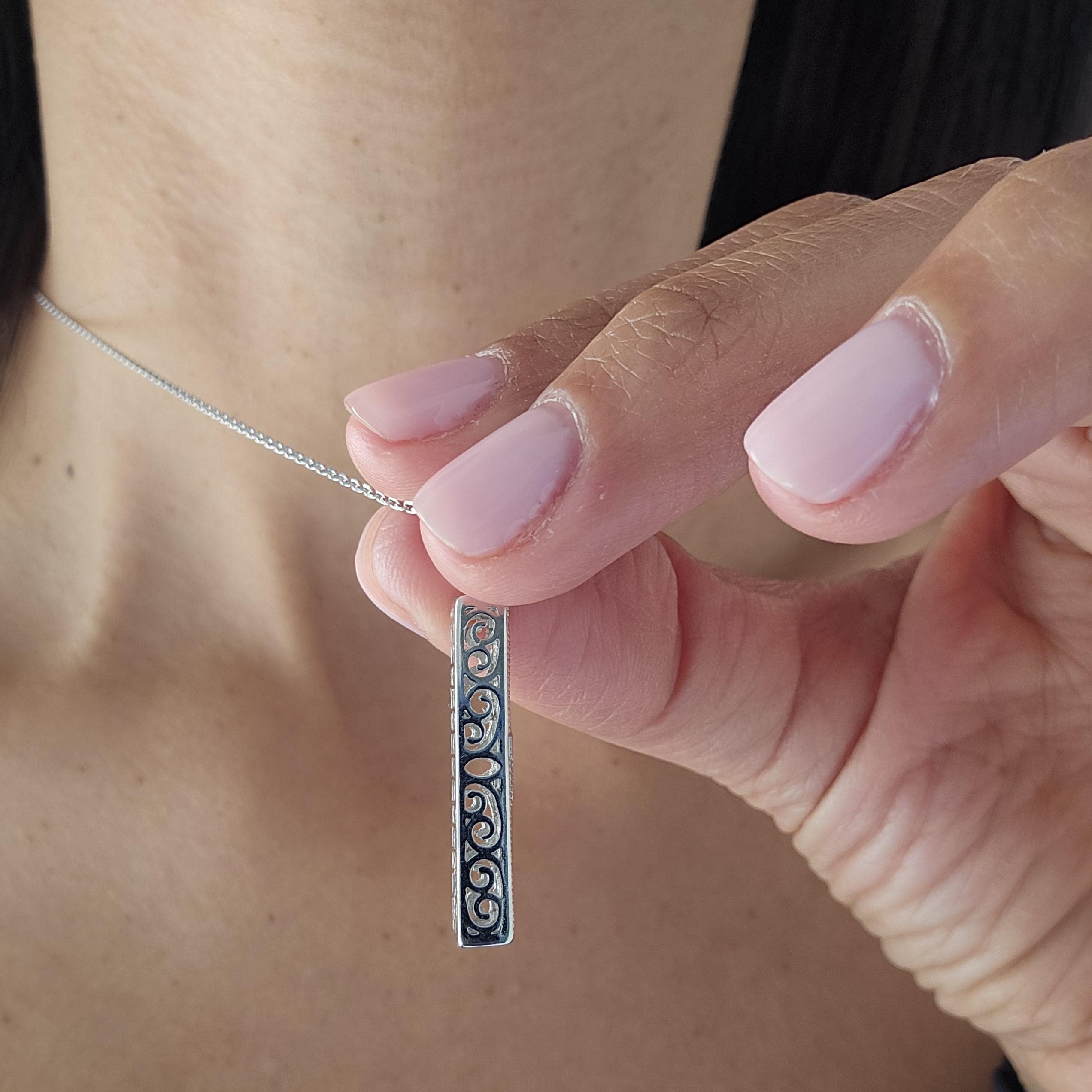 Sterling Silver Mezuzah Pendant Judaica Jewelry 925 Silver Mezuzah Israel Necklace Magen David Necklace Jewish Star Necklace Israeli Jewelry