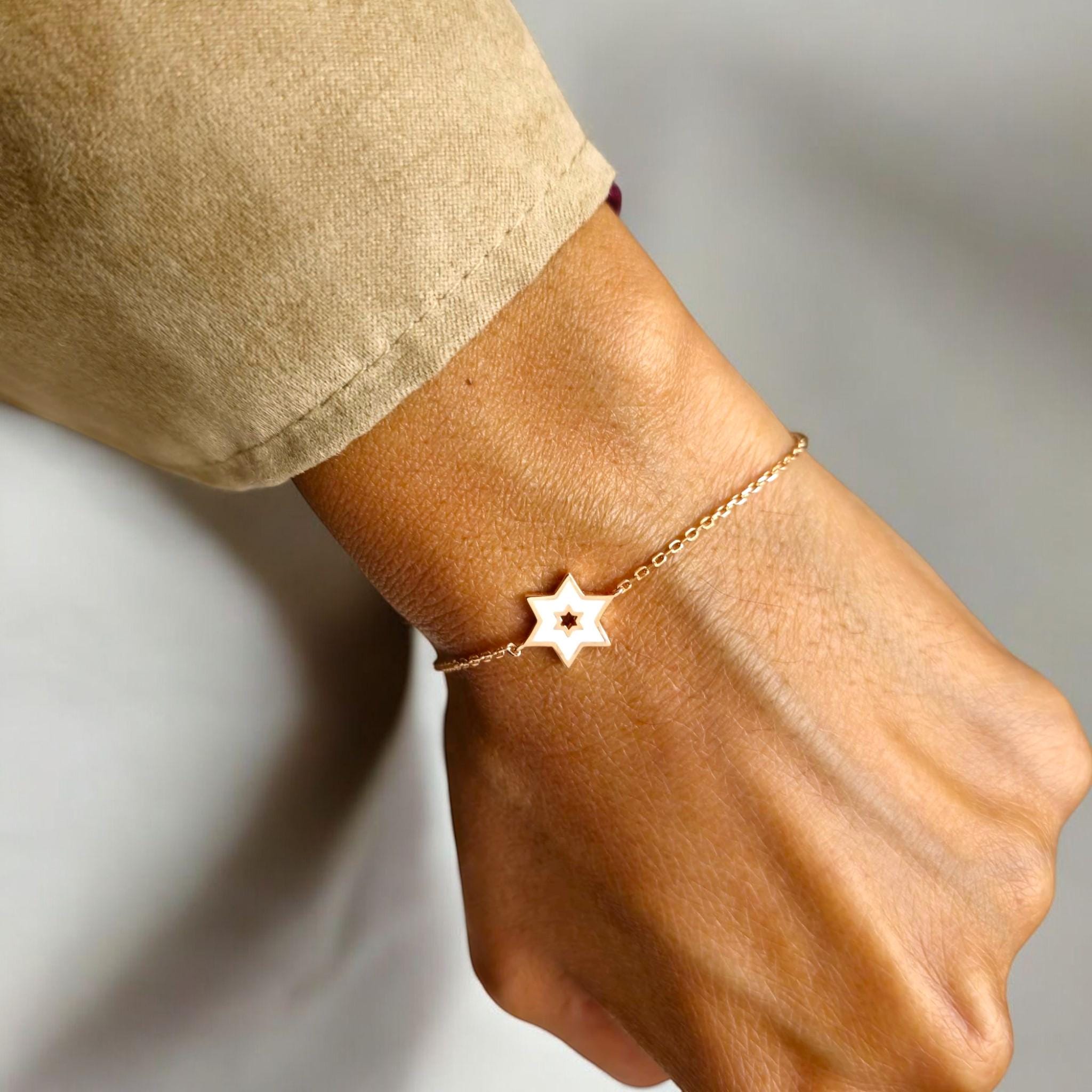Magen David Bracelet Israel Bracelet Rose Gold Bracelet