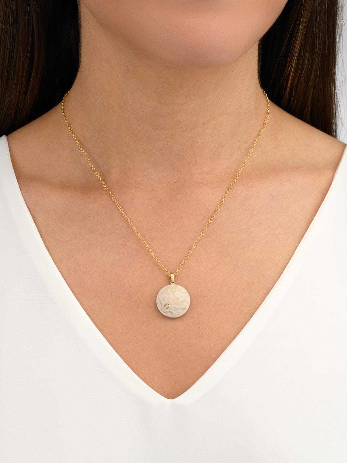 Jerusalem Stone Israel Necklace Diamond Gold Necklace Temple Mount
