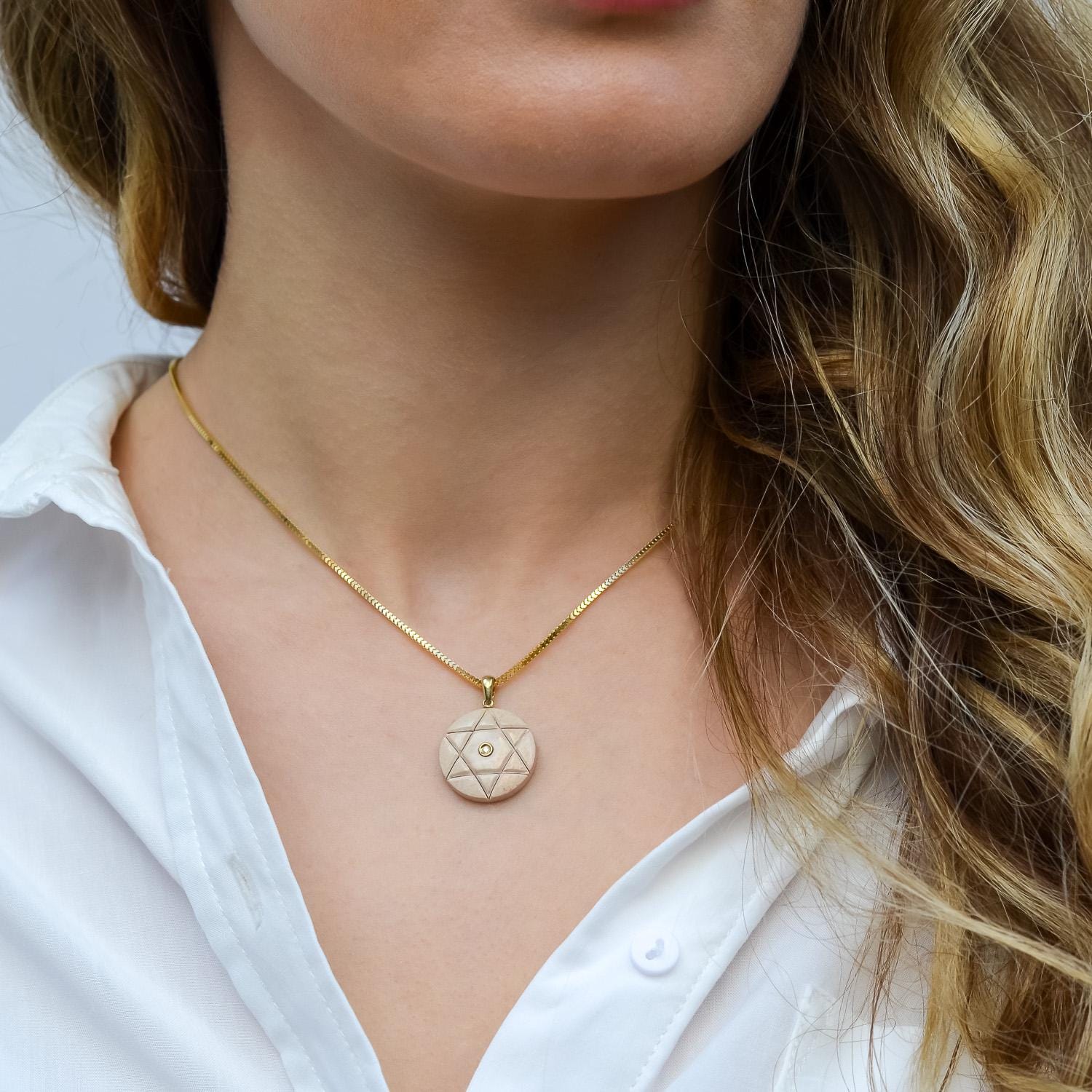 Necklace Jerusalem Stone Israel Necklace Diamonds Temple Mount