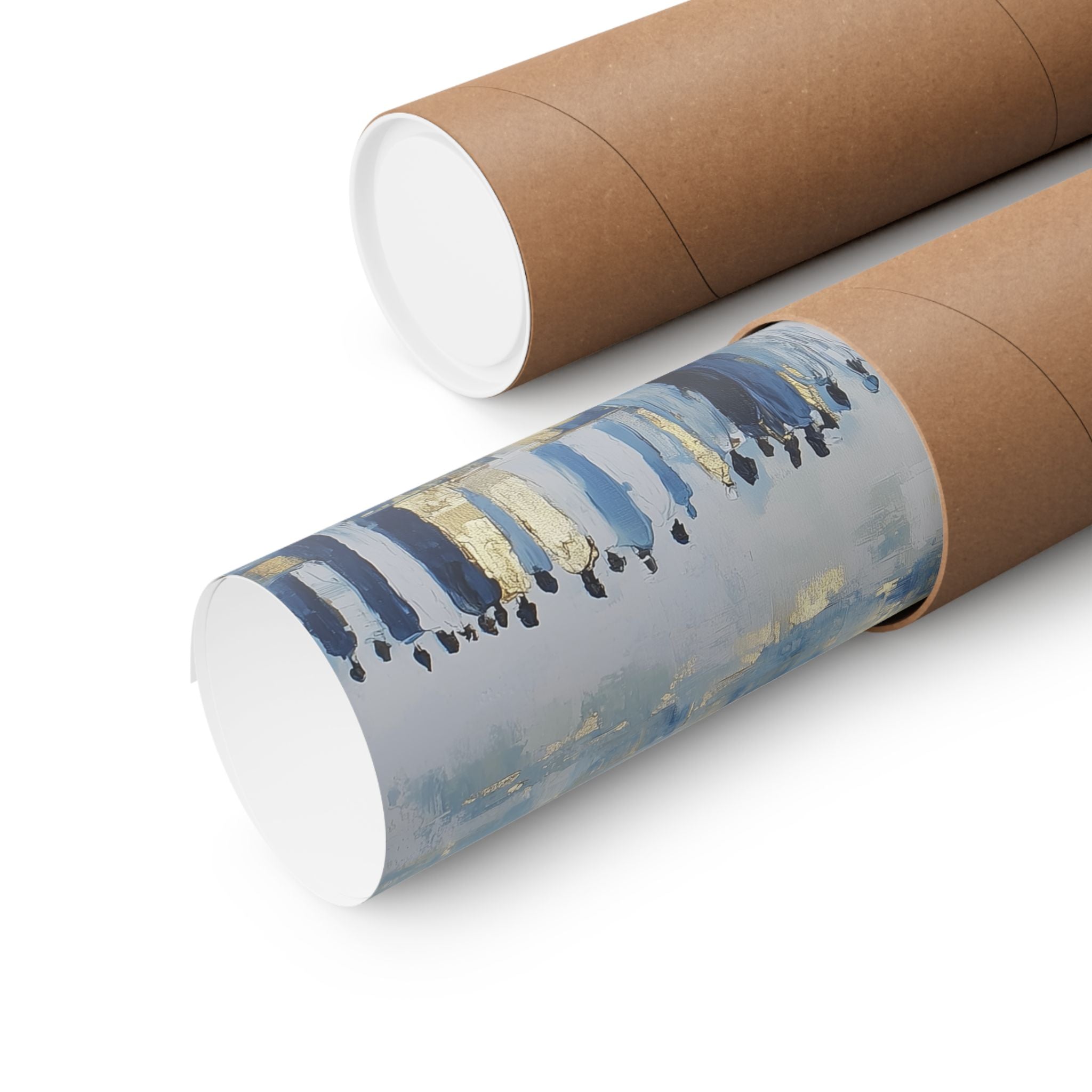 Blue Gold Jerusalem Judaica Wall Art Decor