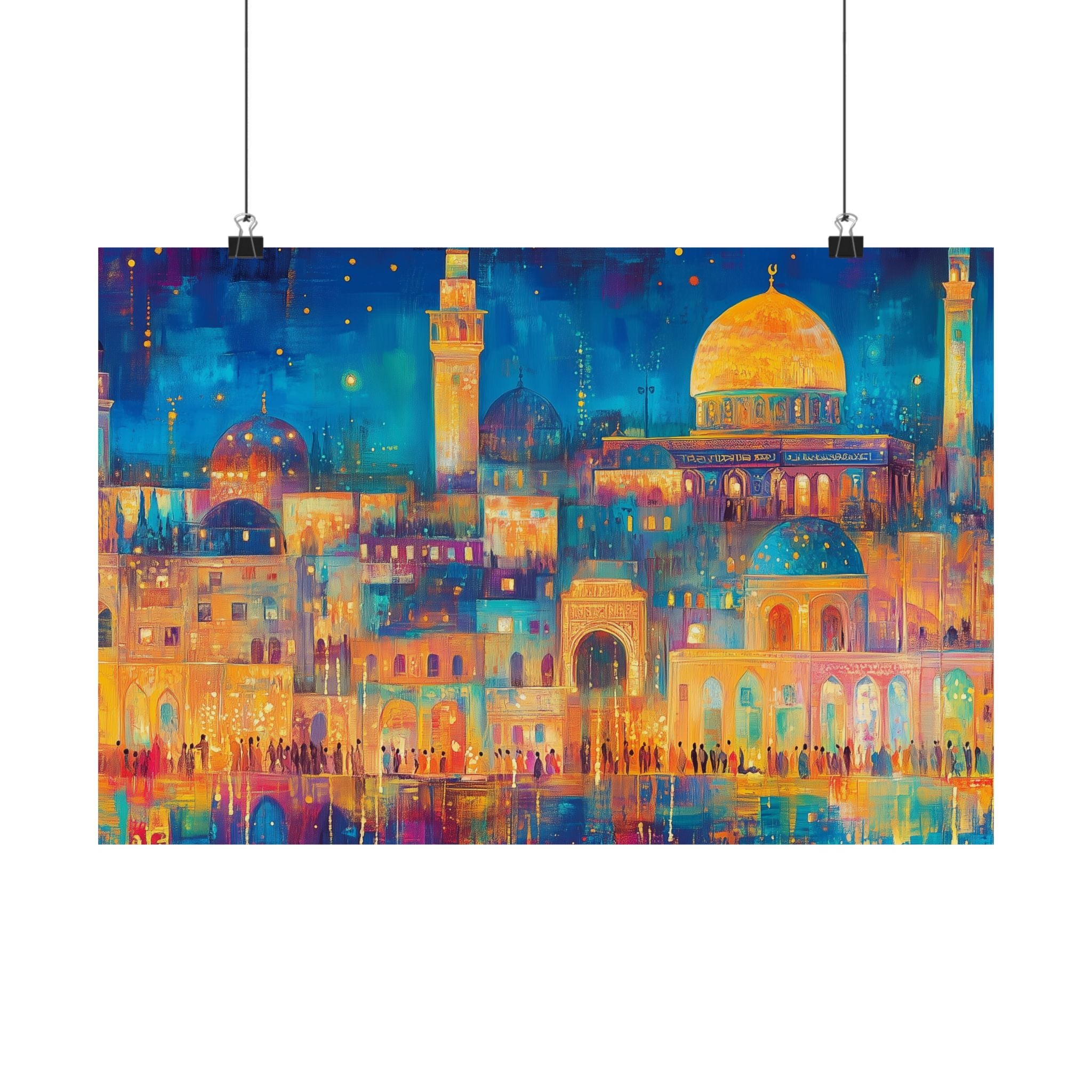 Jerusalem Skyline Wall Art Dome of the Rock Judaica Gift