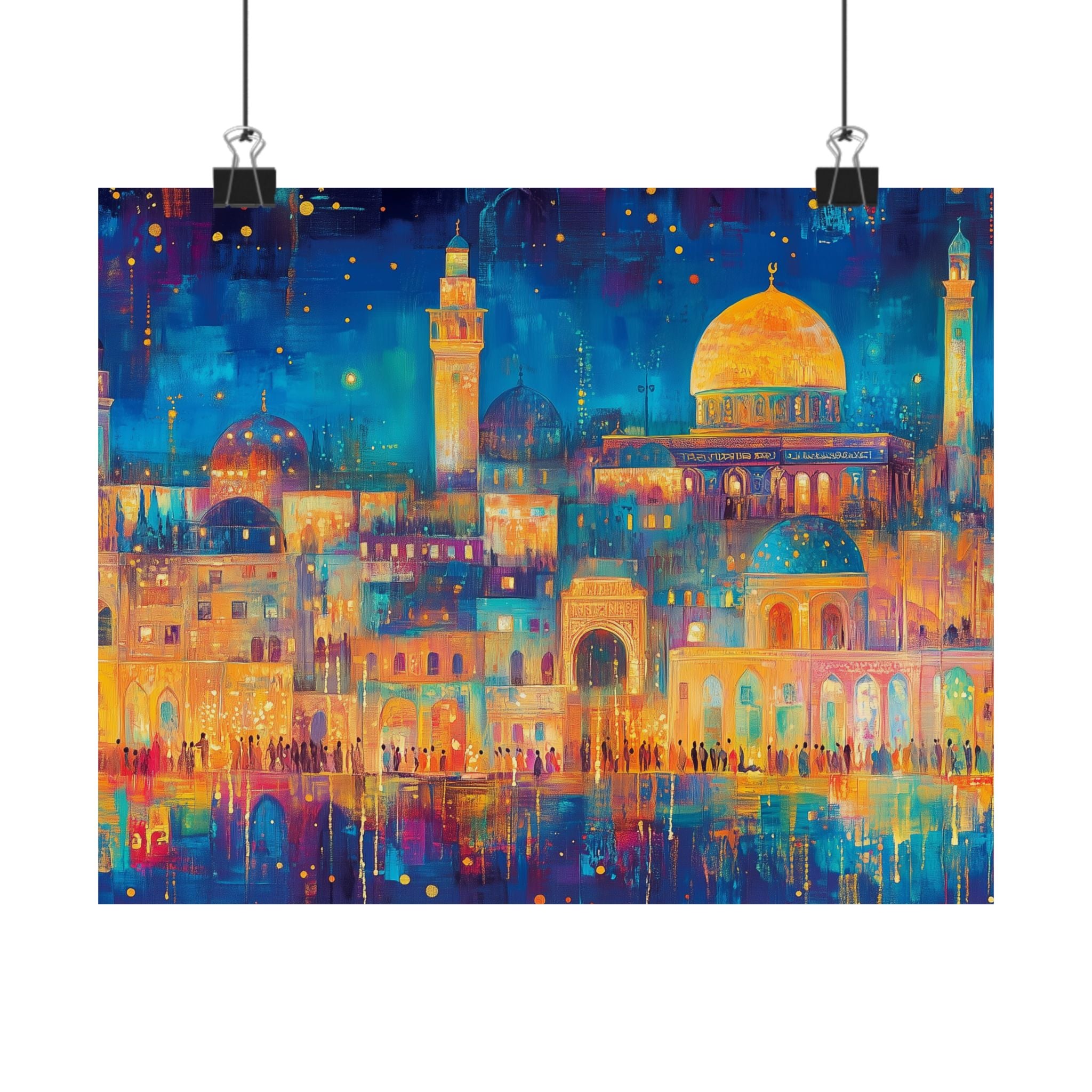 Jerusalem Skyline Wall Art Dome of the Rock Judaica Gift