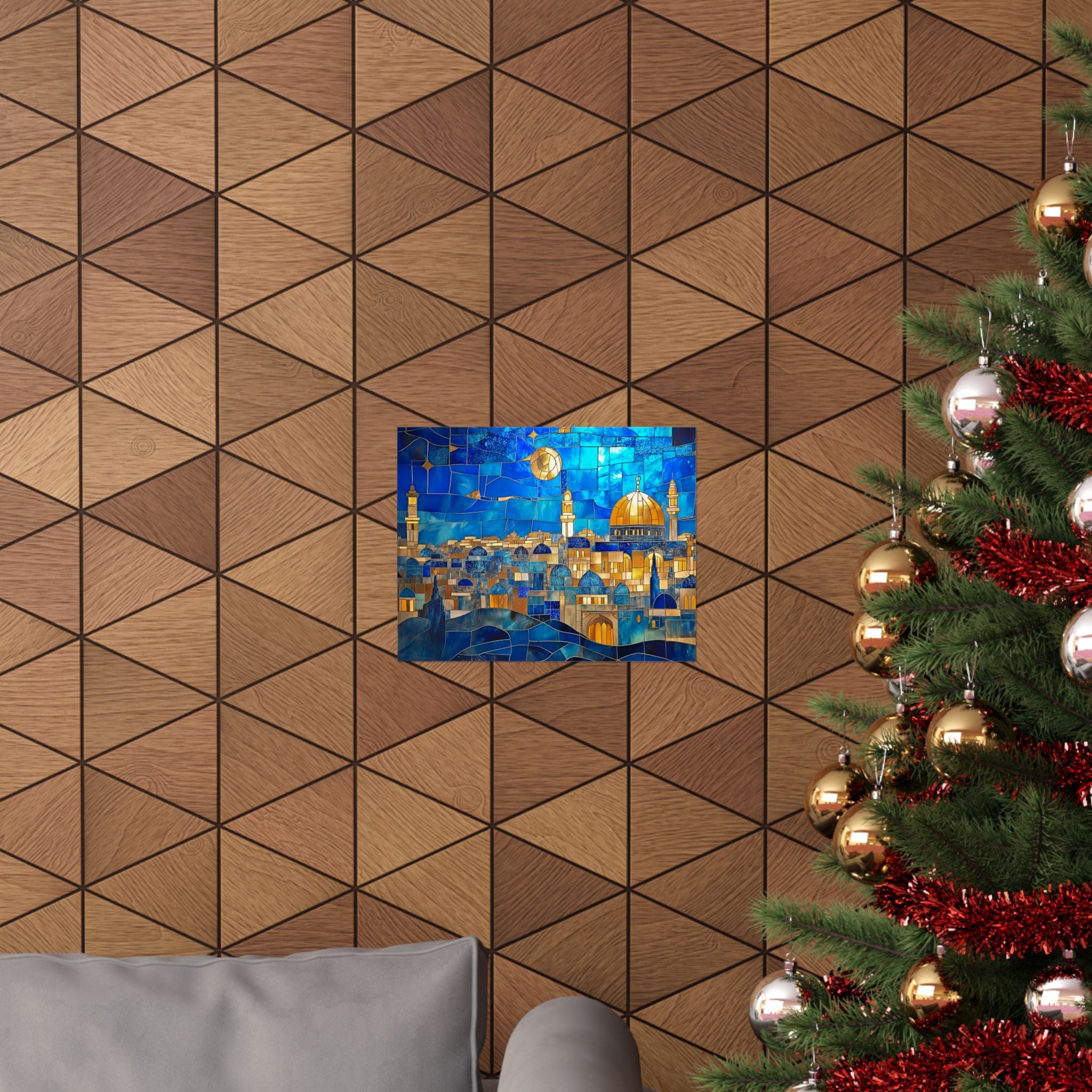 Jerusalem Wall Art Decor Print Judaica Poster Jewish Home Decor Dome of the Rock Mosaic