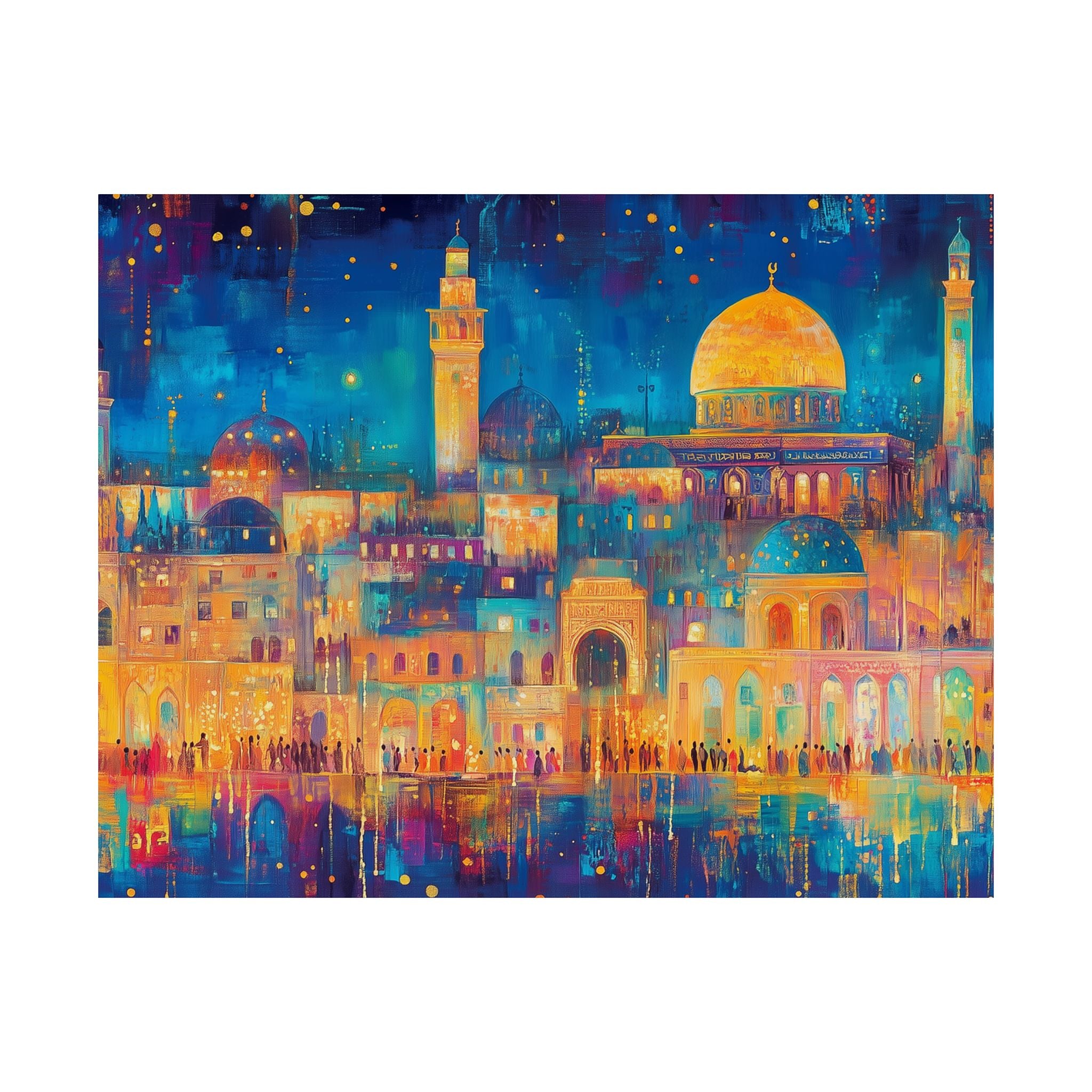 Jerusalem Skyline Wall Art Dome of the Rock Judaica Gift