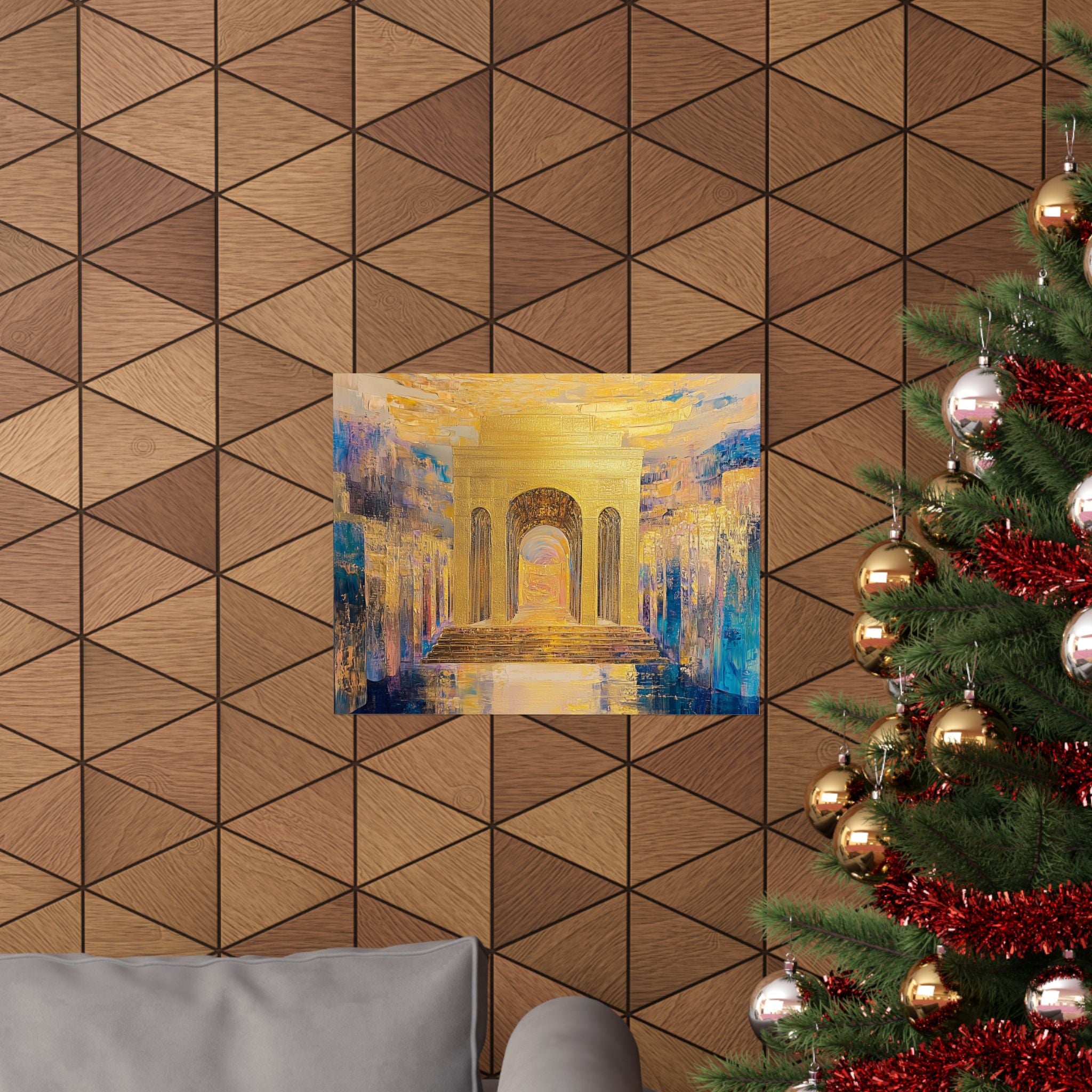 Golden Jerusalem Gate Wall Art Home Decor Print Judaica Poster