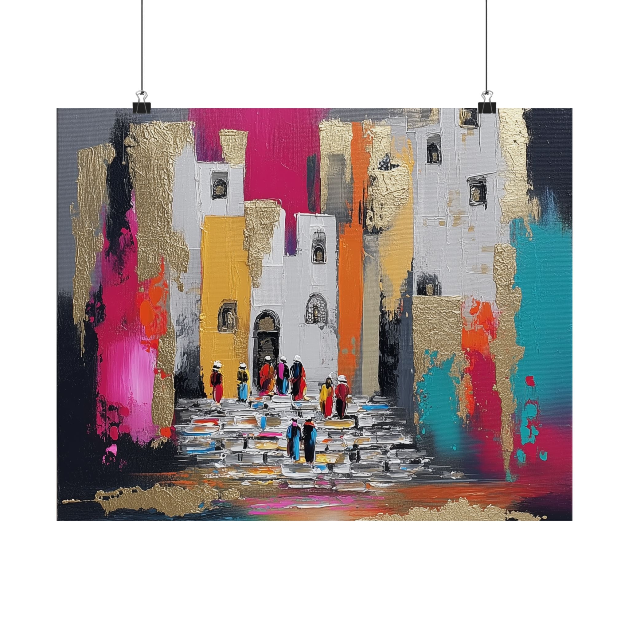 Colorful Jerusalem Judaica Wall Art Decor Canvas