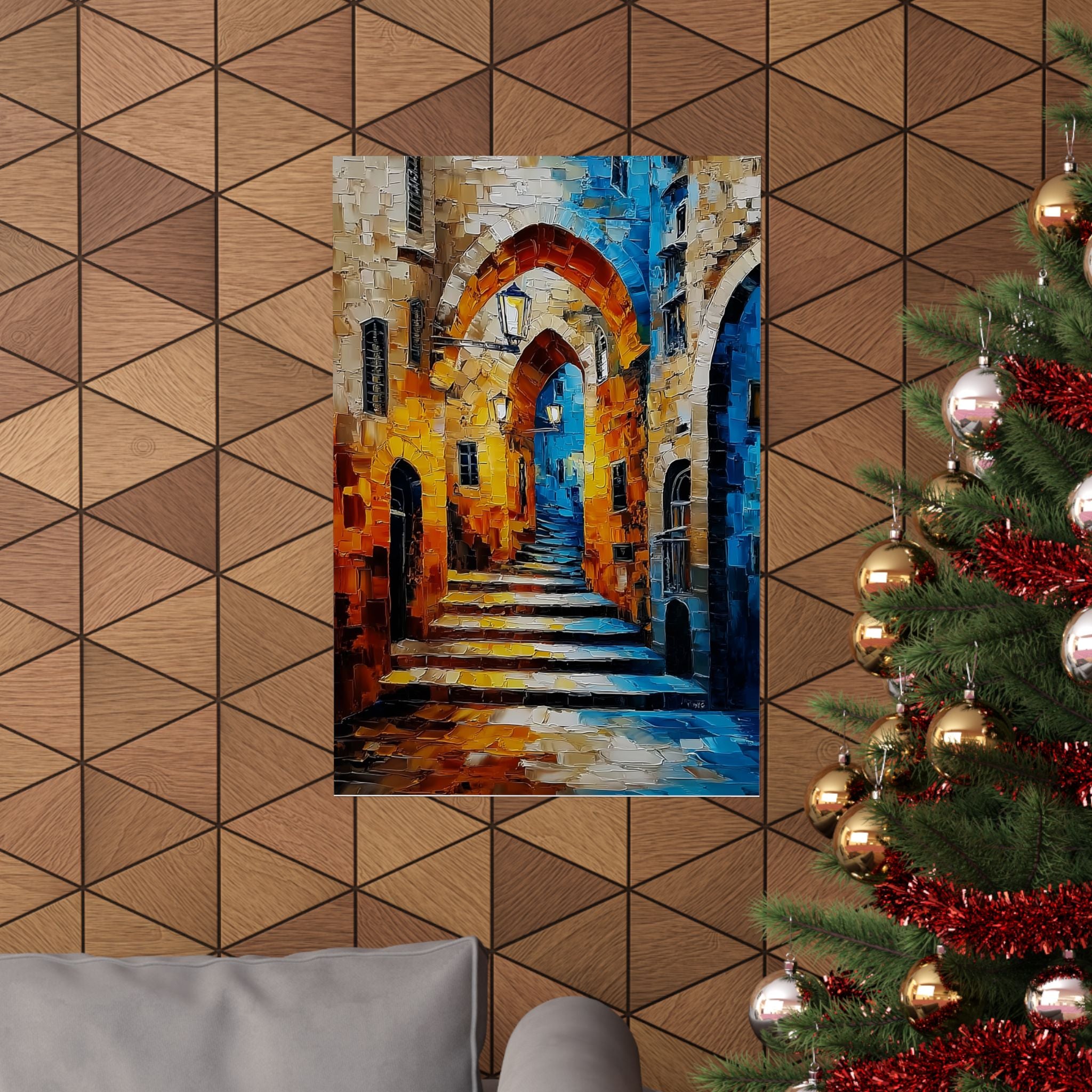 Jewish Wall Art with Bible Quote Hebrew Prayer