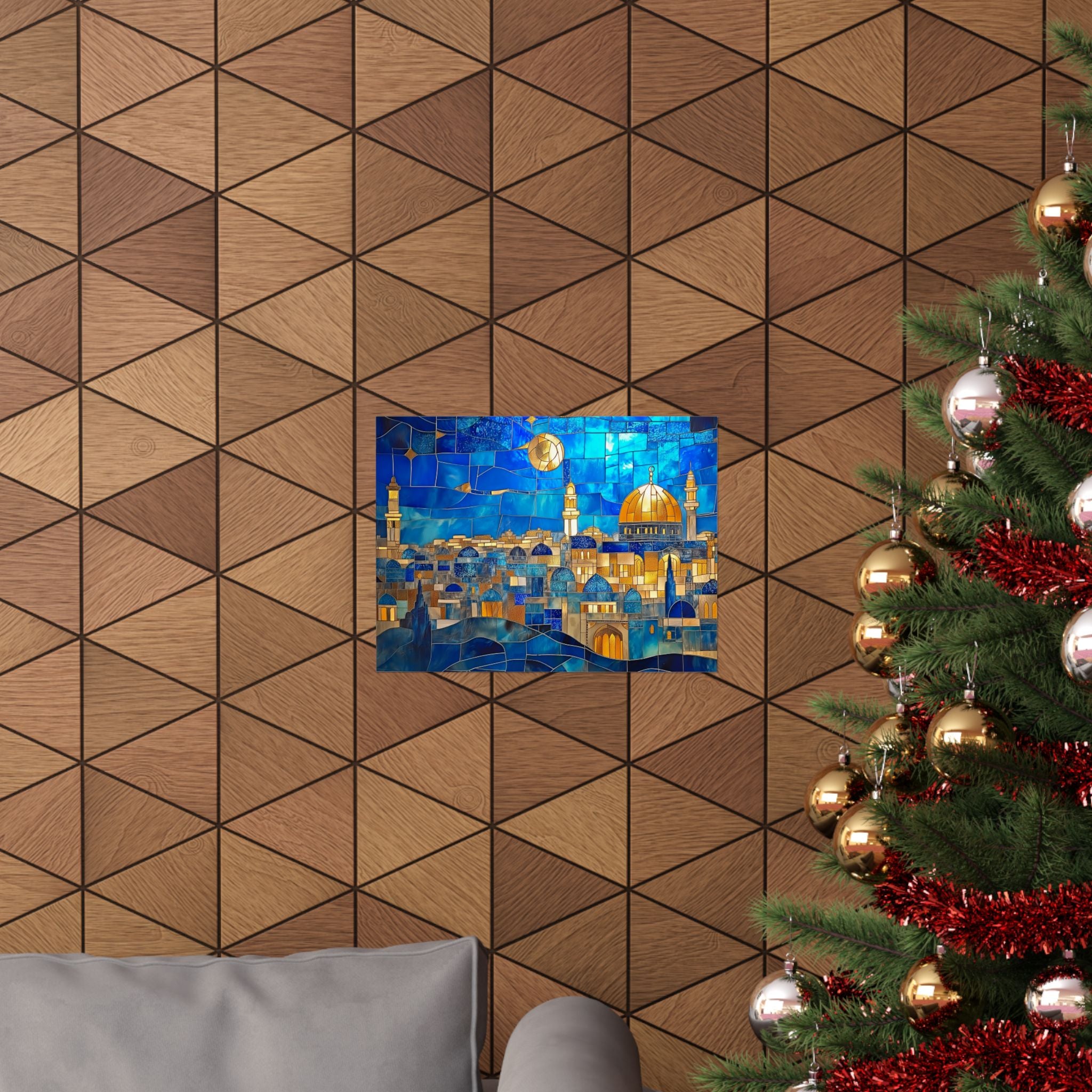 Jerusalem Wall Art Decor Print Judaica Poster Jewish Home Decor Dome of the Rock Mosaic