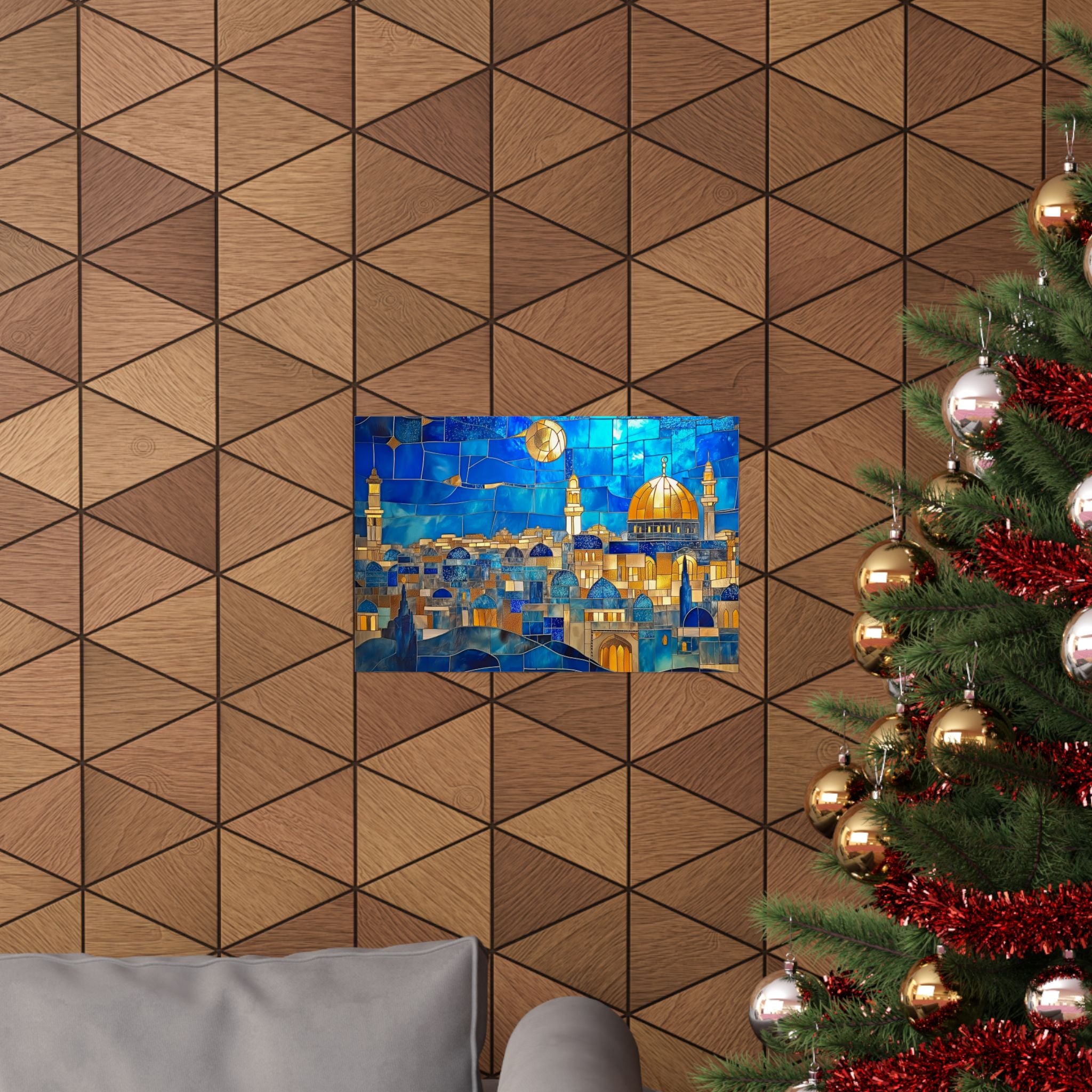 Jerusalem Wall Art Decor Print Judaica Poster Jewish Home Decor Dome of the Rock Mosaic