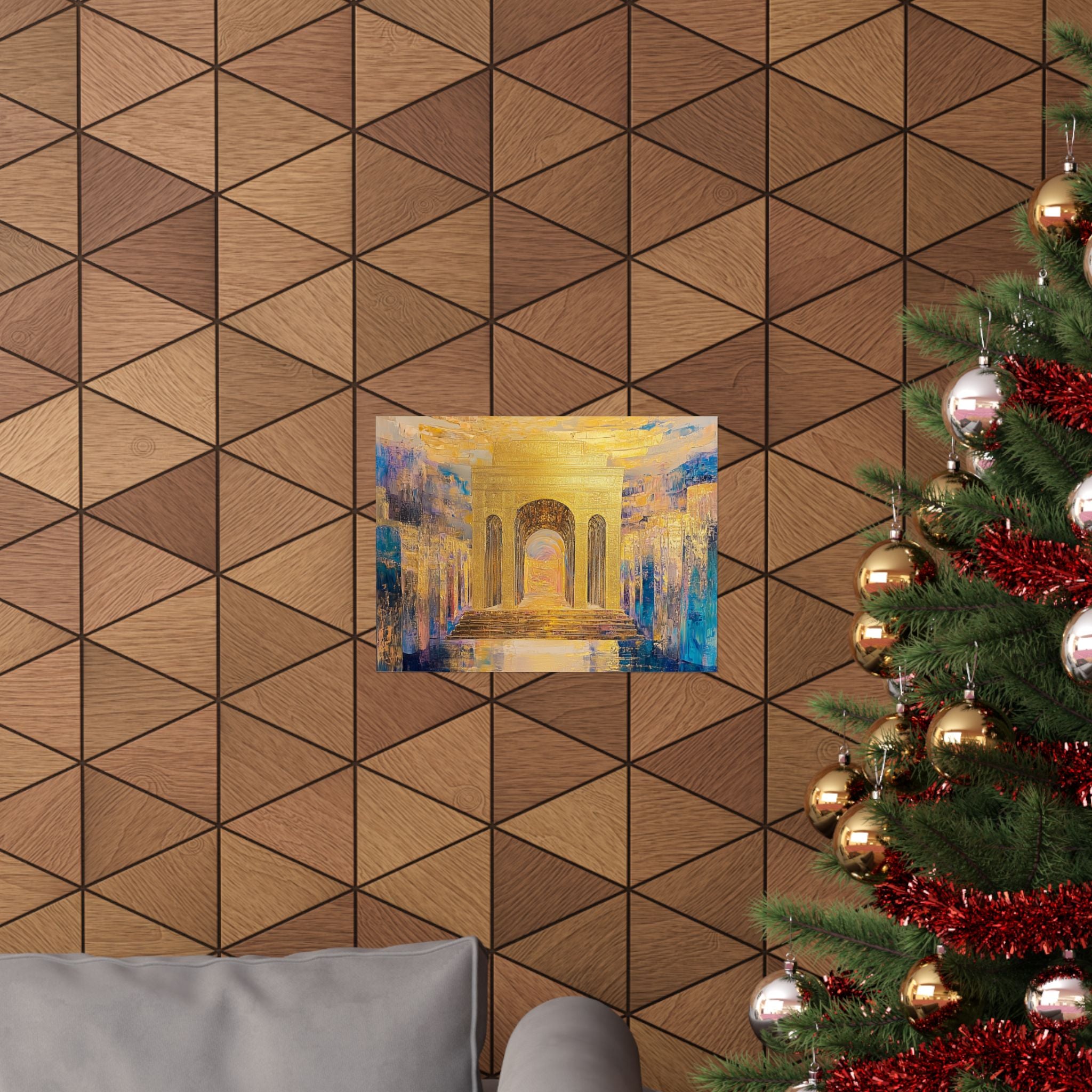 Golden Jerusalem Gate Wall Art Home Decor Print Judaica Poster