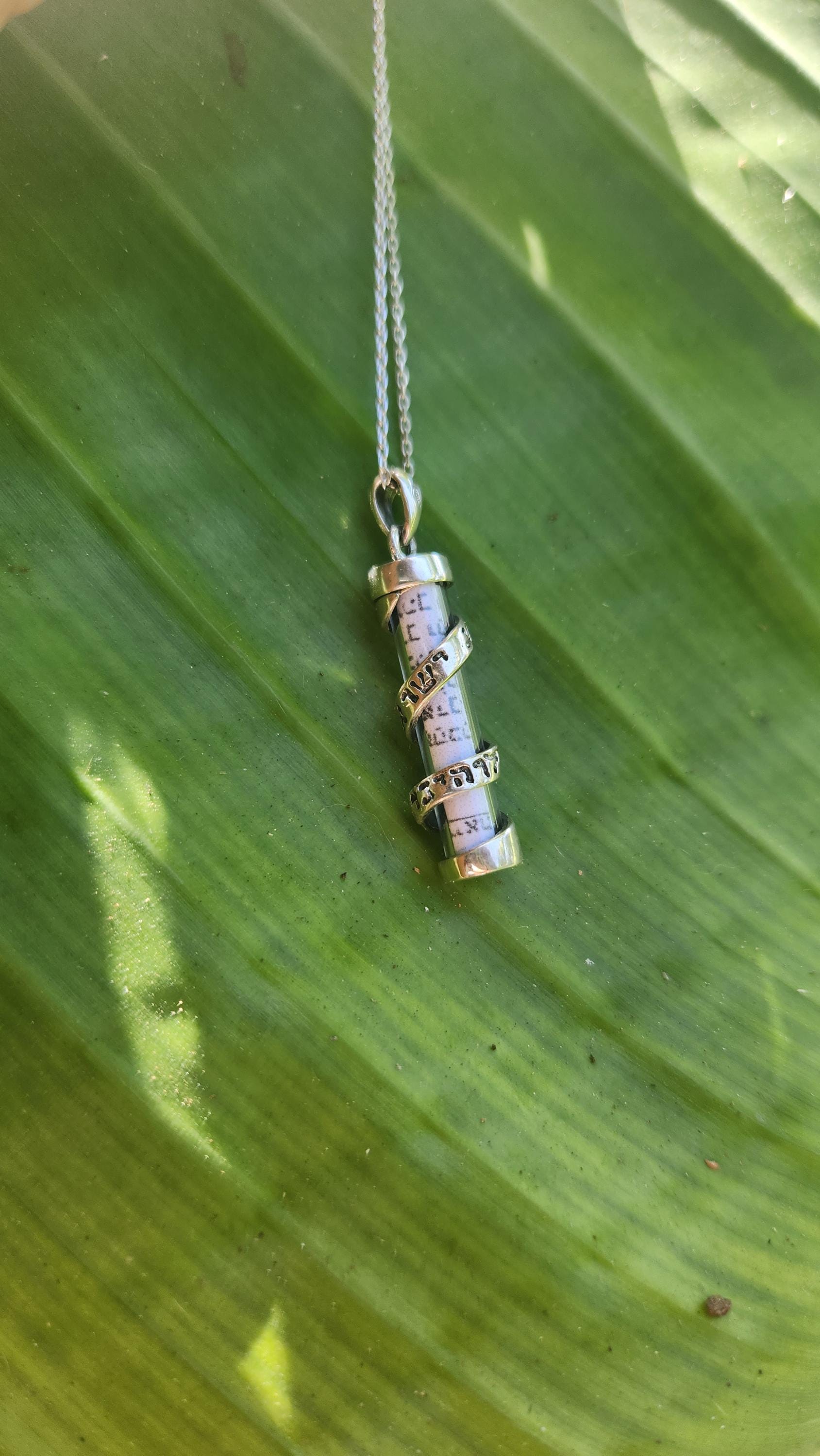Sterling Silver Mezuzah Pendant Judaica Jewelry 925 Silver Mezuzah Israel Necklace Magen David Necklace Jewish Star Necklace Israeli Jewelry