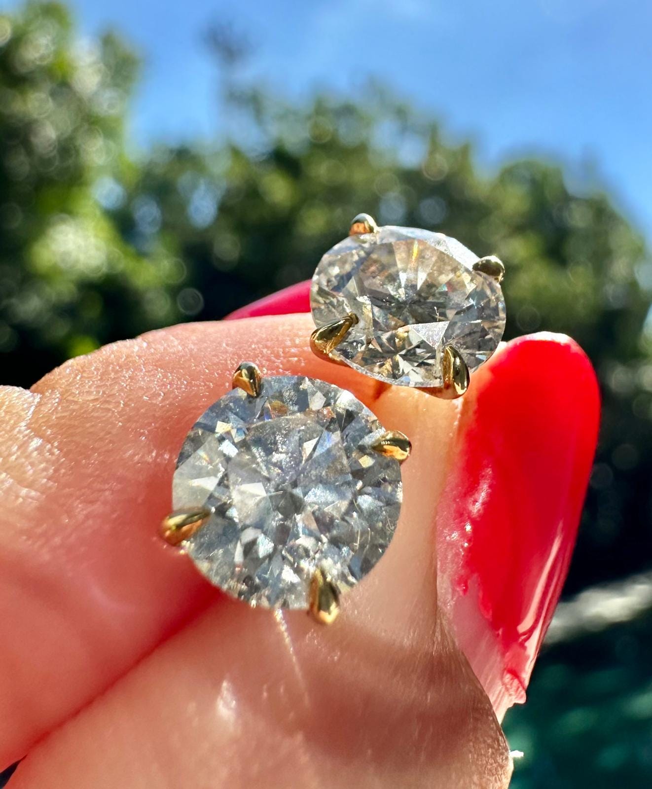 Lab Grown Diamonds Earrings 2 Carat Lab Diamond
