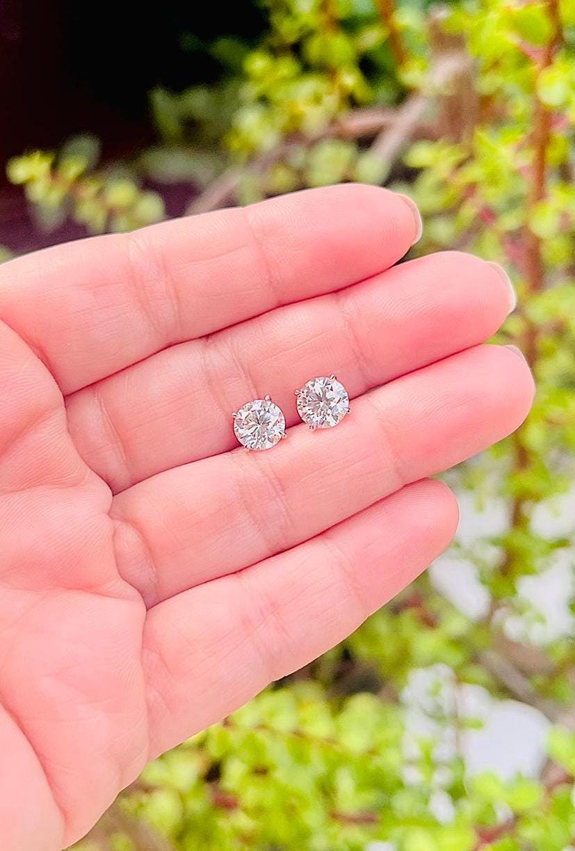 Lab Grown Diamonds Earrings 2 Carat Lab Diamond