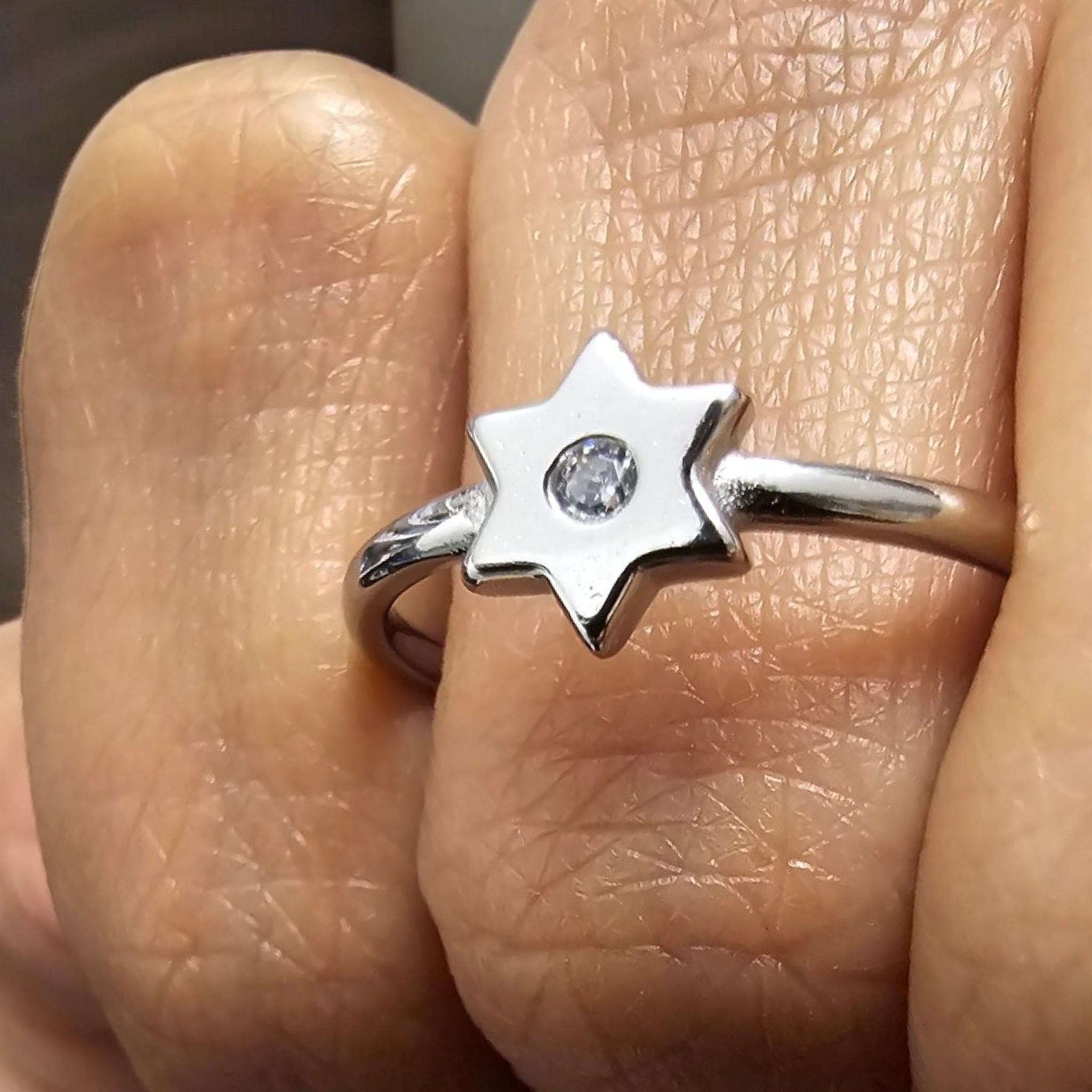 טבעת יהלום מגן דוד ישראל תכשיטי זהב לבן טבעת כוכב יהודית יודאיקה מתנת טבעת יהודית תכשיטי טבעת יודאיקה תכשיטי טבעת מגן דוד