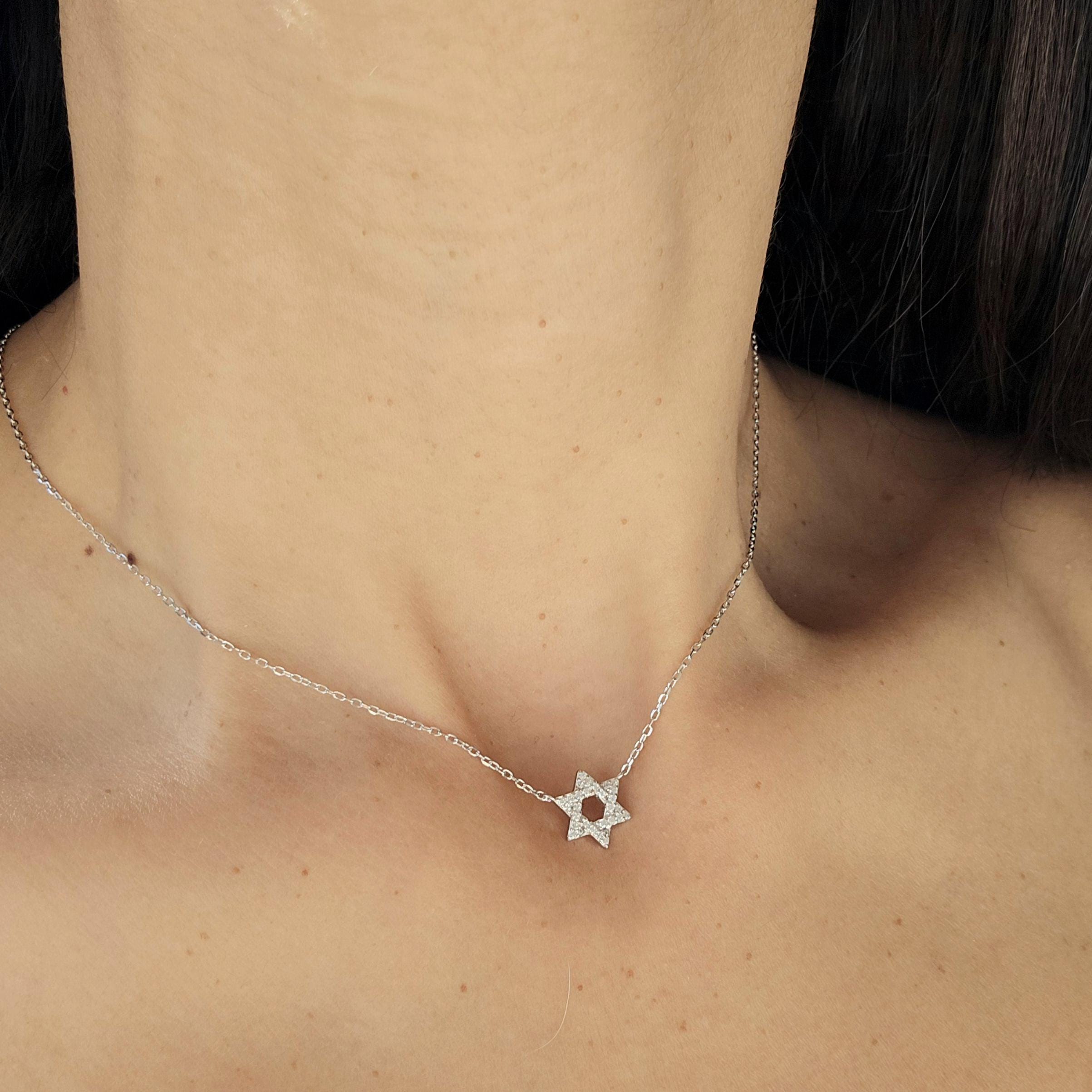 CZ Star of David Necklace Israel 925 Sterling Silver