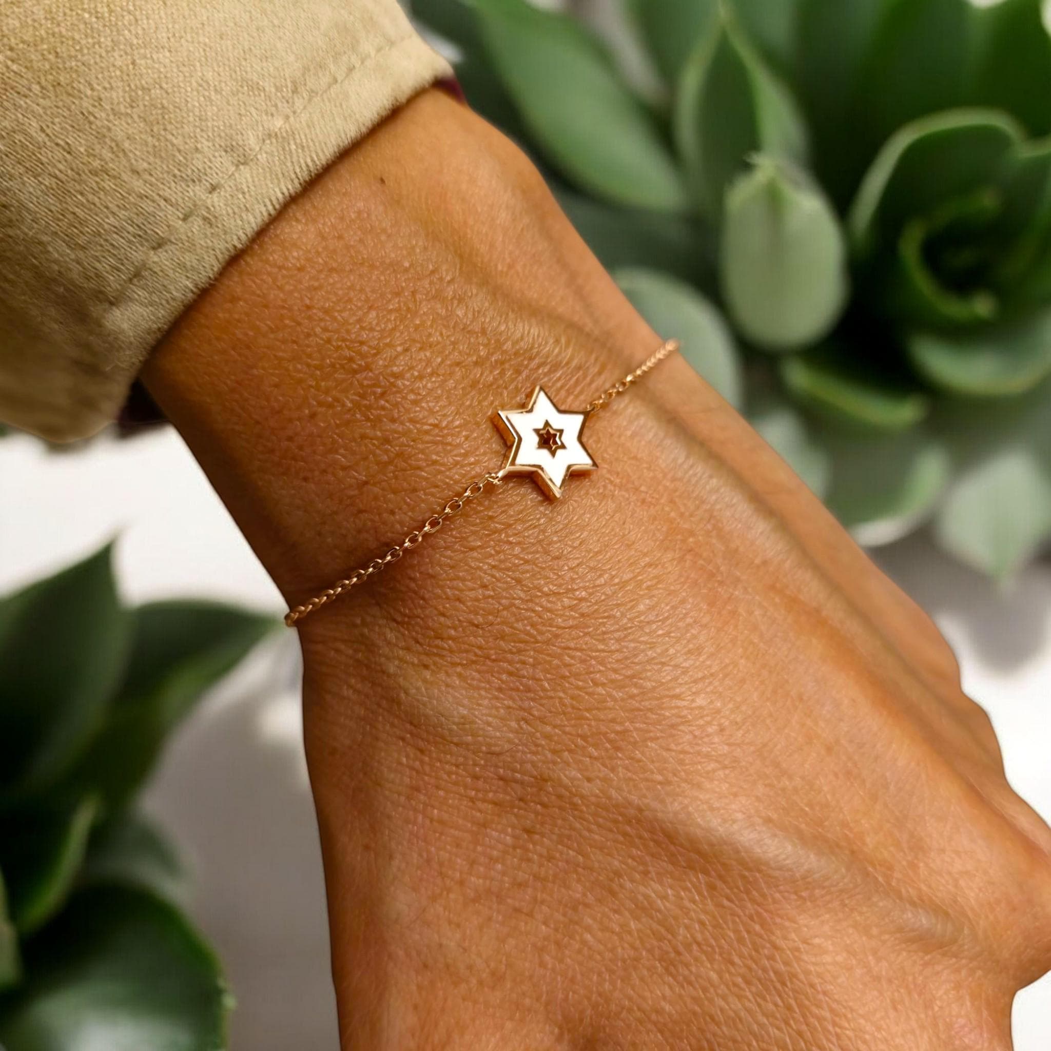 Magen David Bracelet Israel Bracelet Rose Gold Bracelet